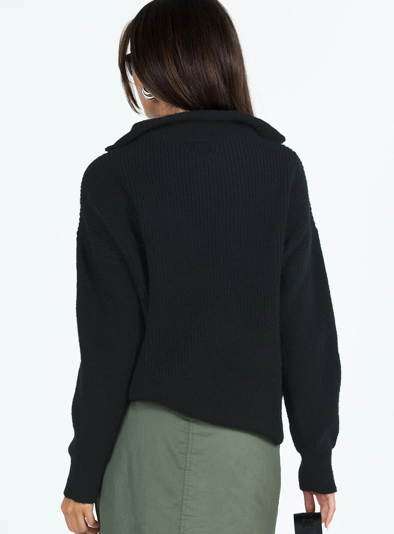 Ferry Zip Front Sweater Black Lower Impact - Image 5