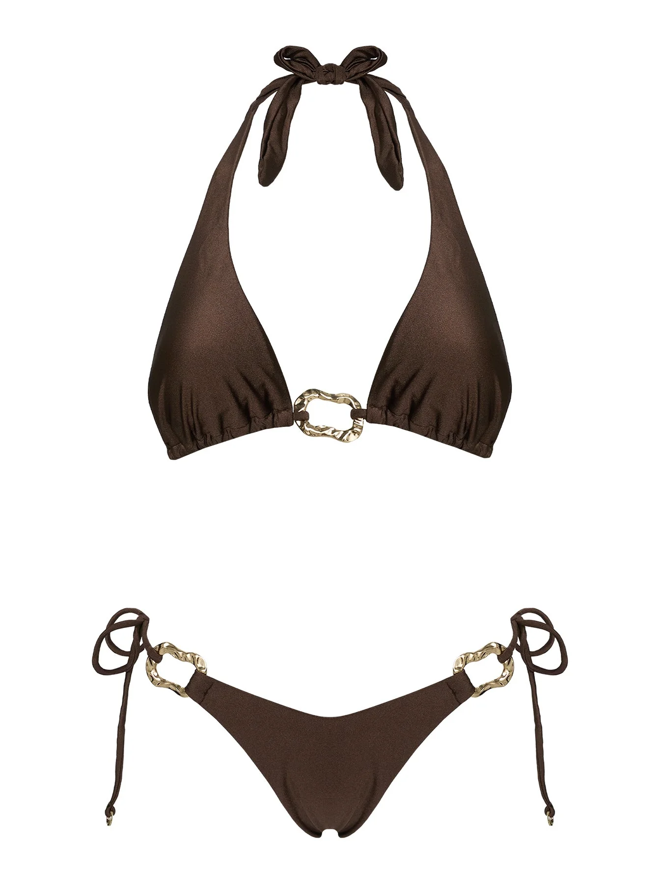 Fianna Halter Hardware Bikini Top Brown - Image 5