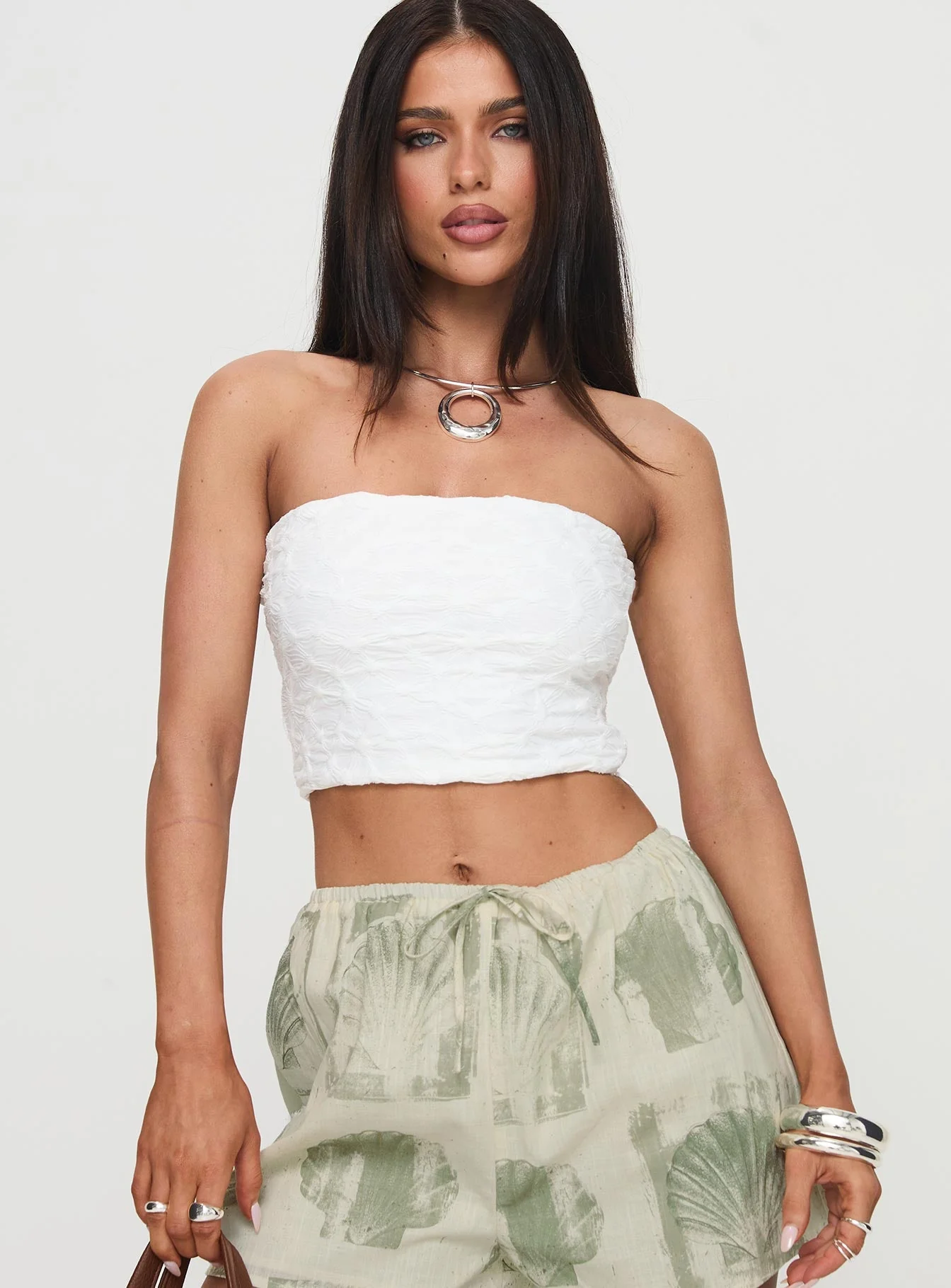 Fidget Strapless Top White - Image 2