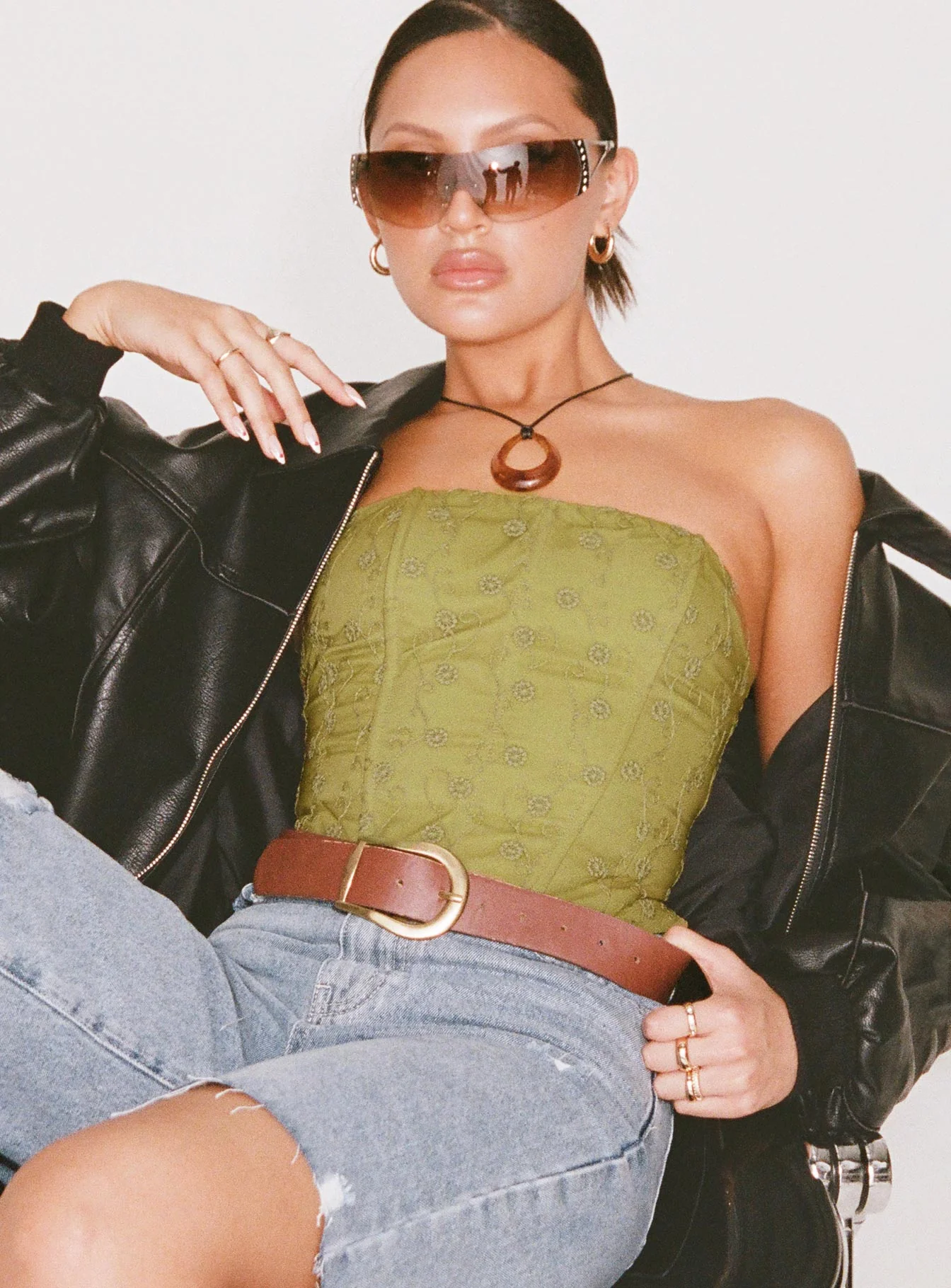 Field Daisies Corset Green - Image 10
