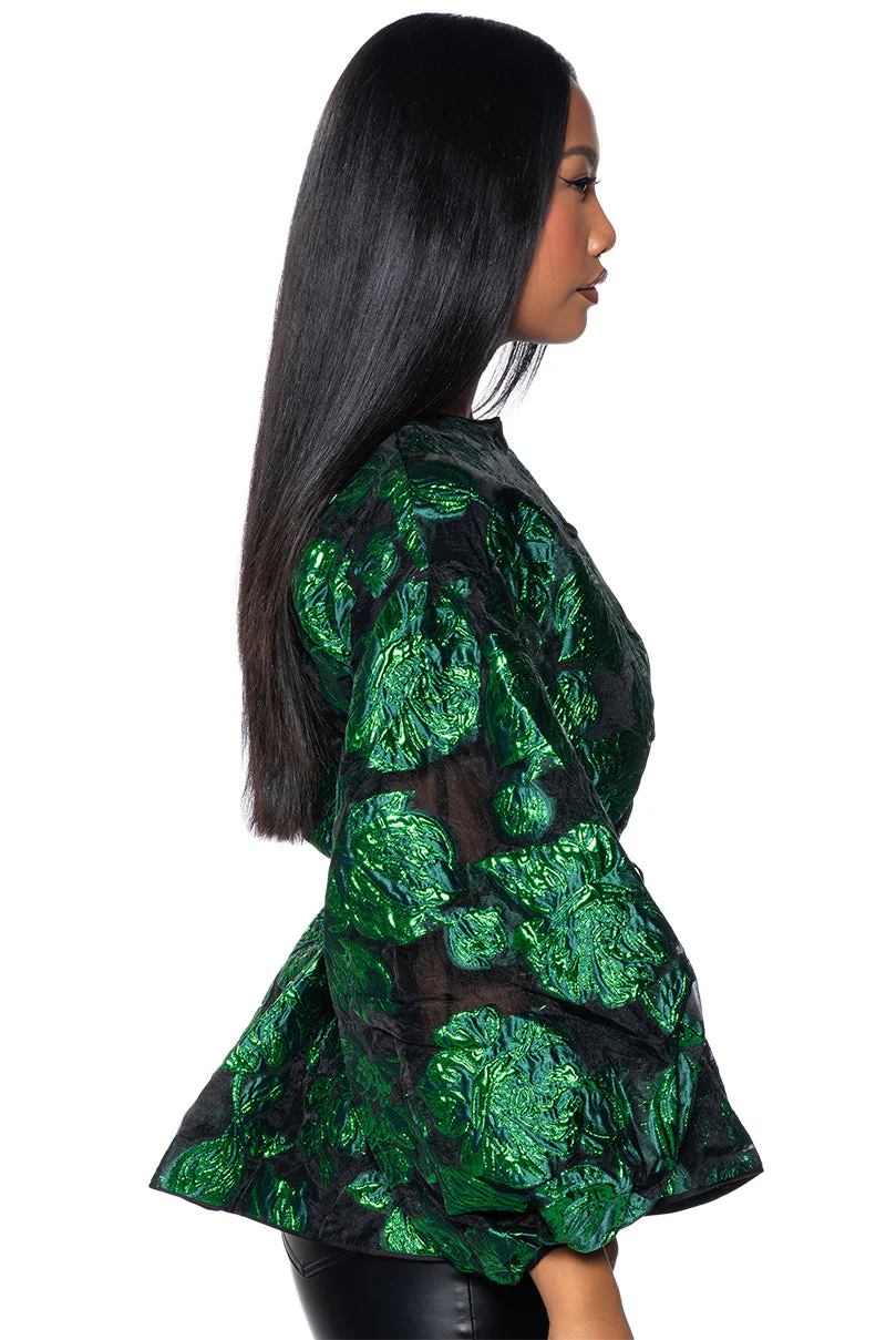 FIELD OF ROSES BROCADE BLOUSE - Image 4
