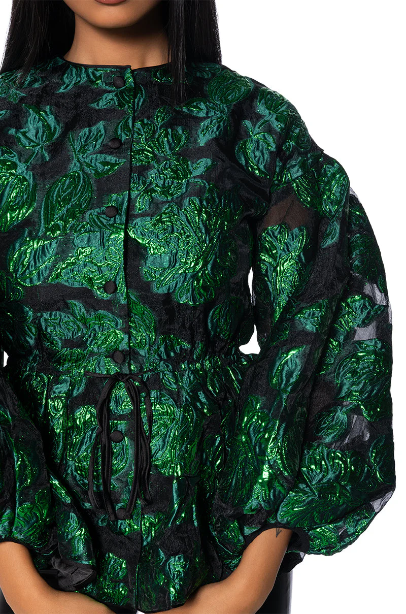 FIELD OF ROSES BROCADE BLOUSE - Image 6