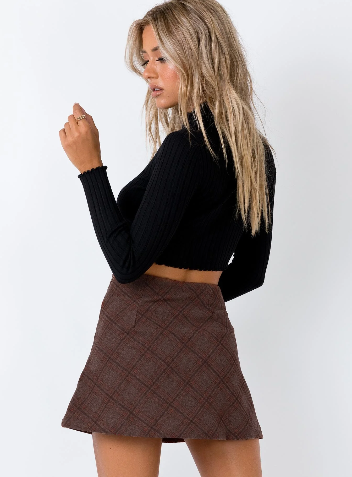 Fike Mini Skirt Brown - Image 7
