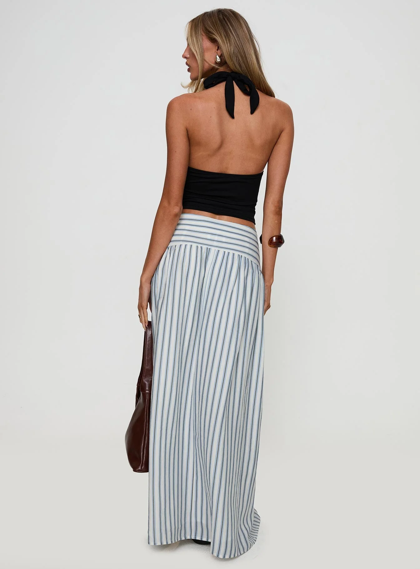 Find Your Love Flowy Maxi Skirt White - Image 5