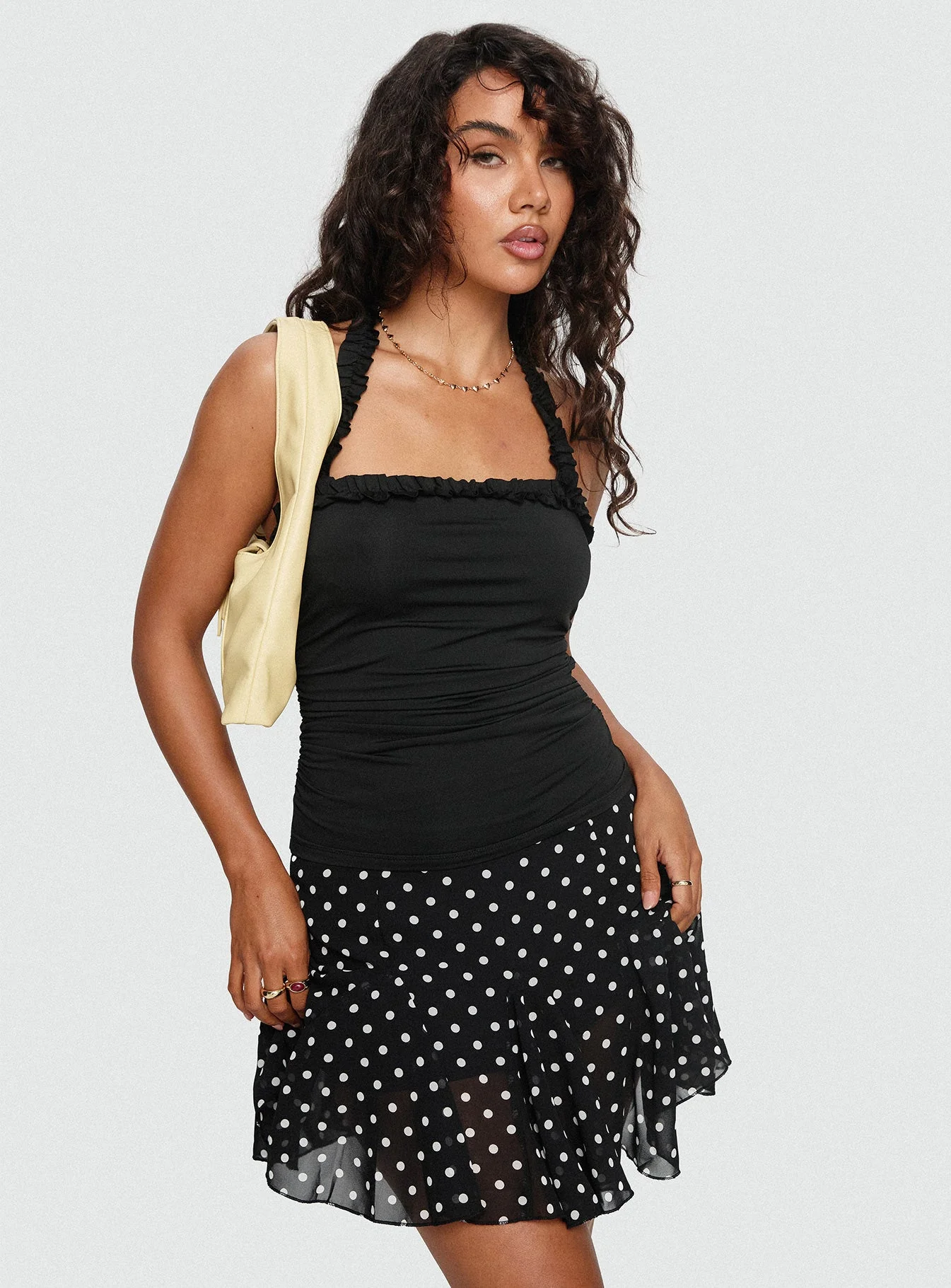 Finest Hour Frill Detail Halter Top Black - Image 8