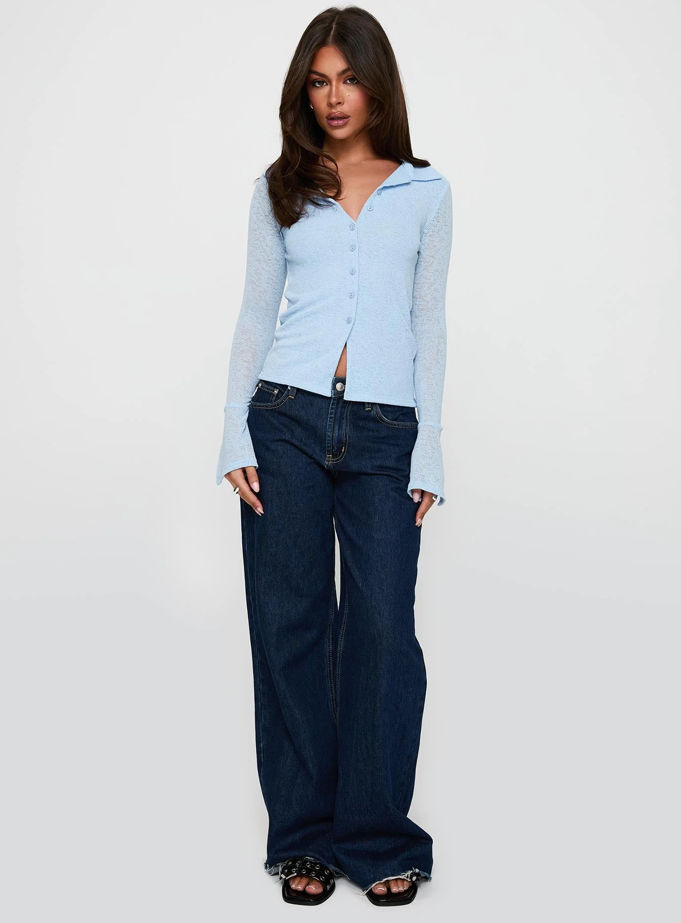 Finnean Long Sleeve Top Pale Blue - Image 2