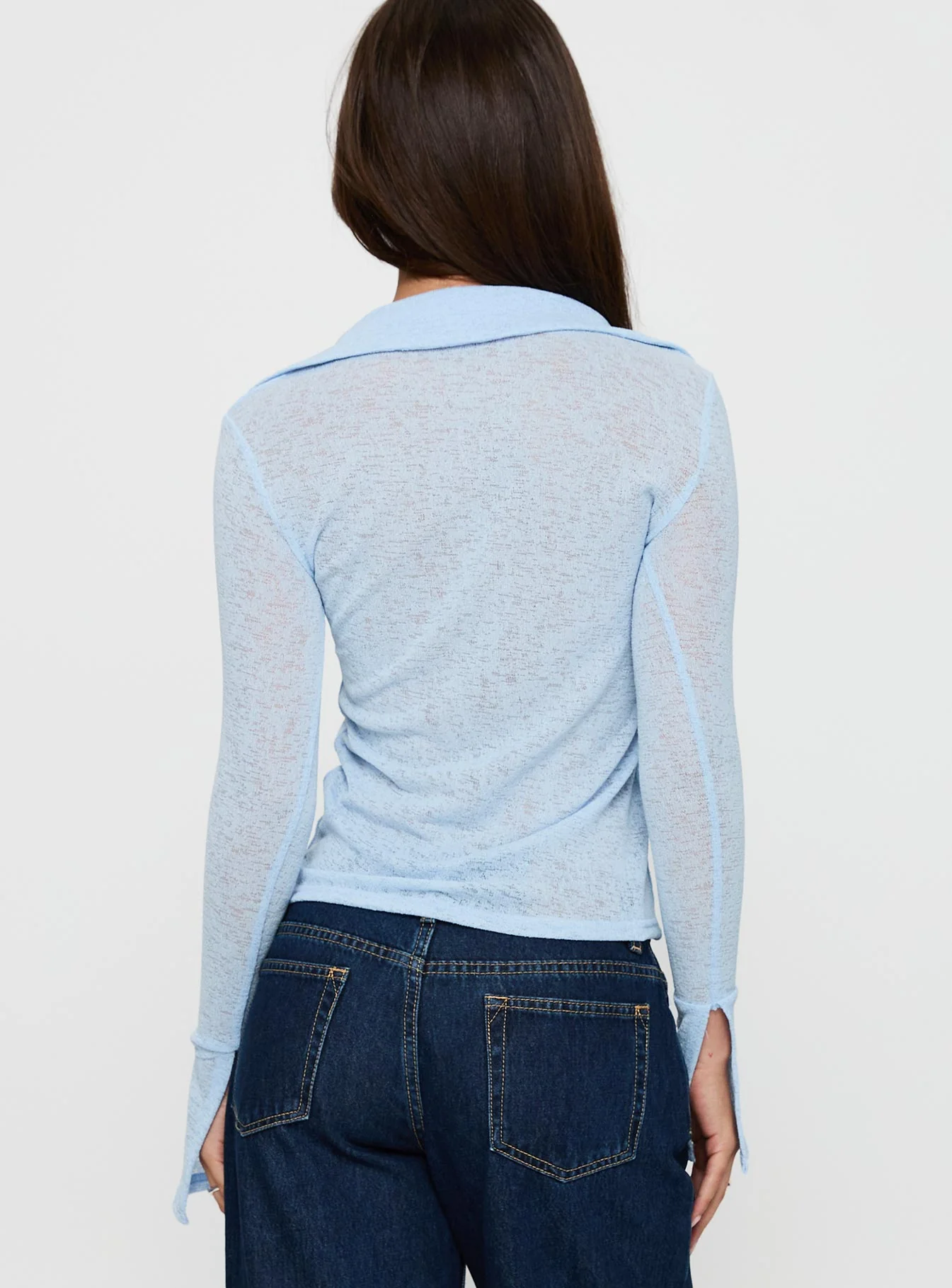Finnean Long Sleeve Top Pale Blue - Image 4