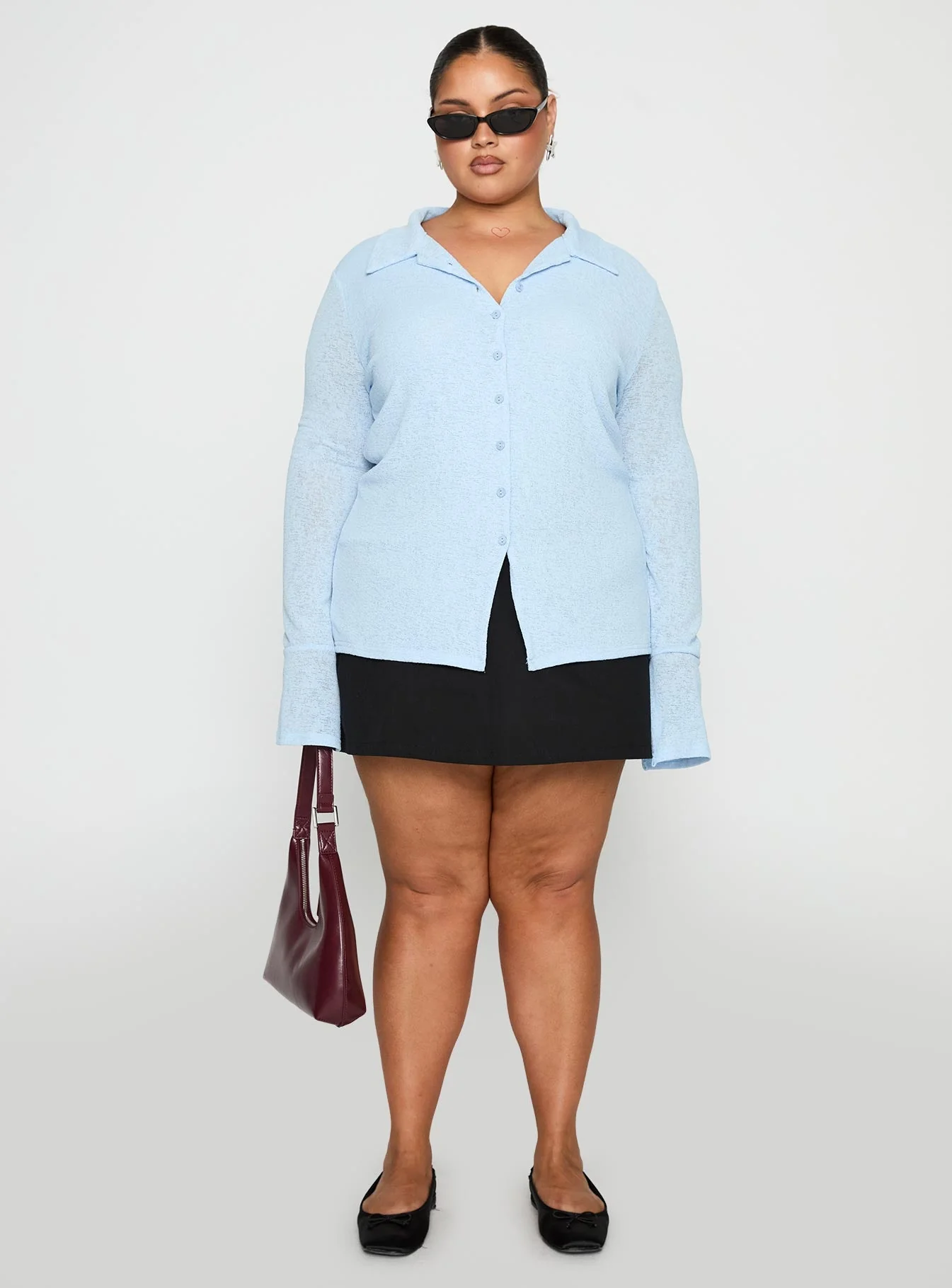 Finnean Long Sleeve Top Pale Blue Curve - Image 6