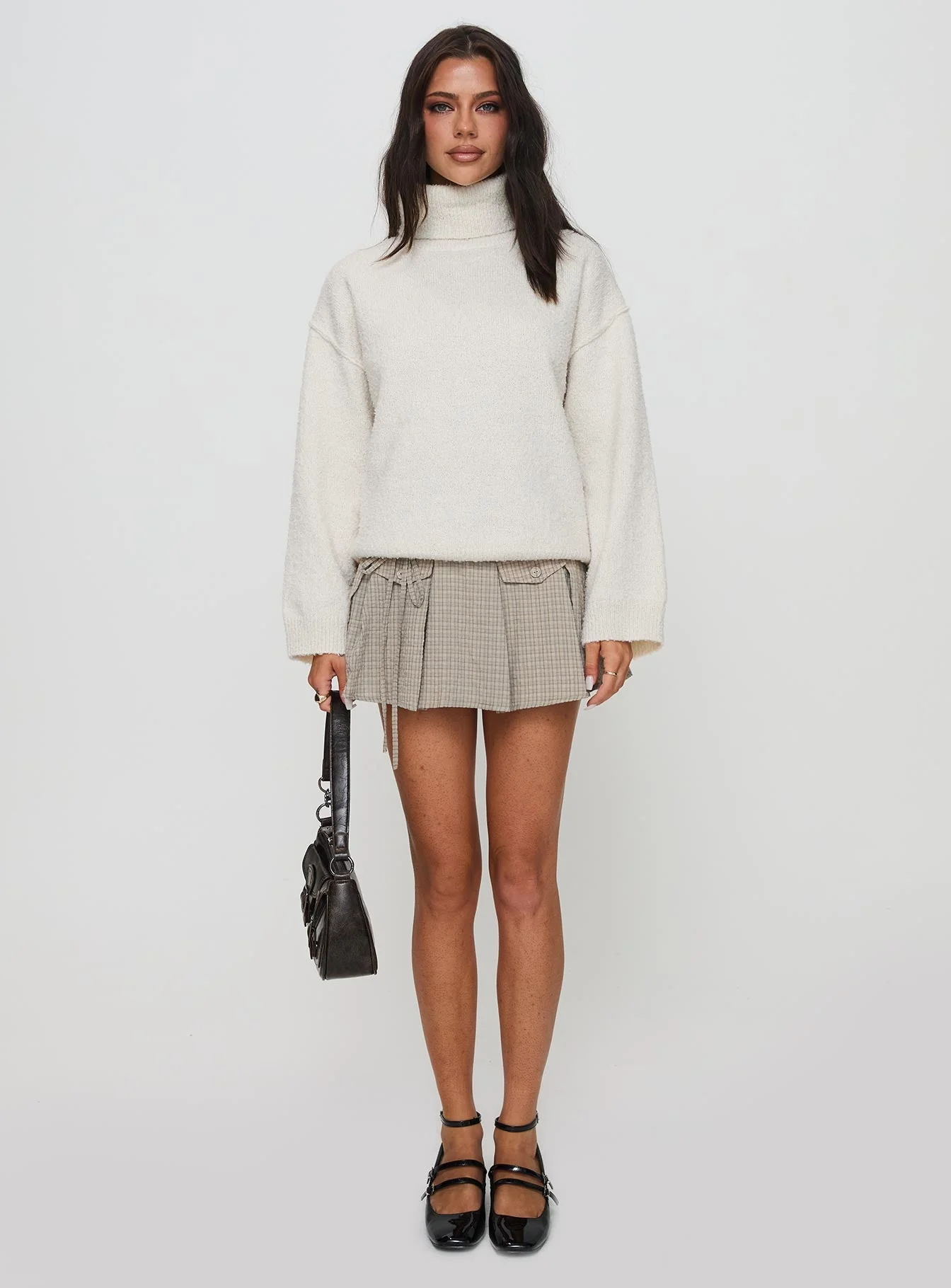 Finnien Boucle Turtleneck Sweater Cream - Image 7