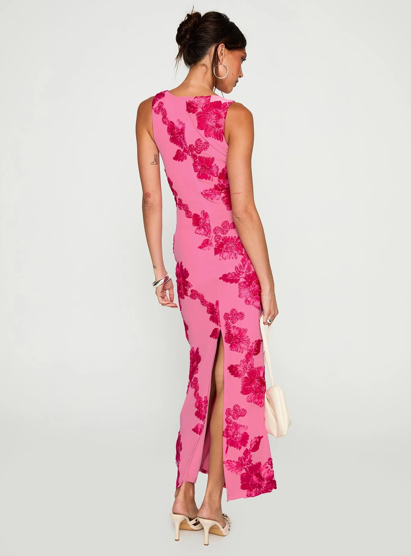 Fionna Floral Maxi Dress Pink - Image 4