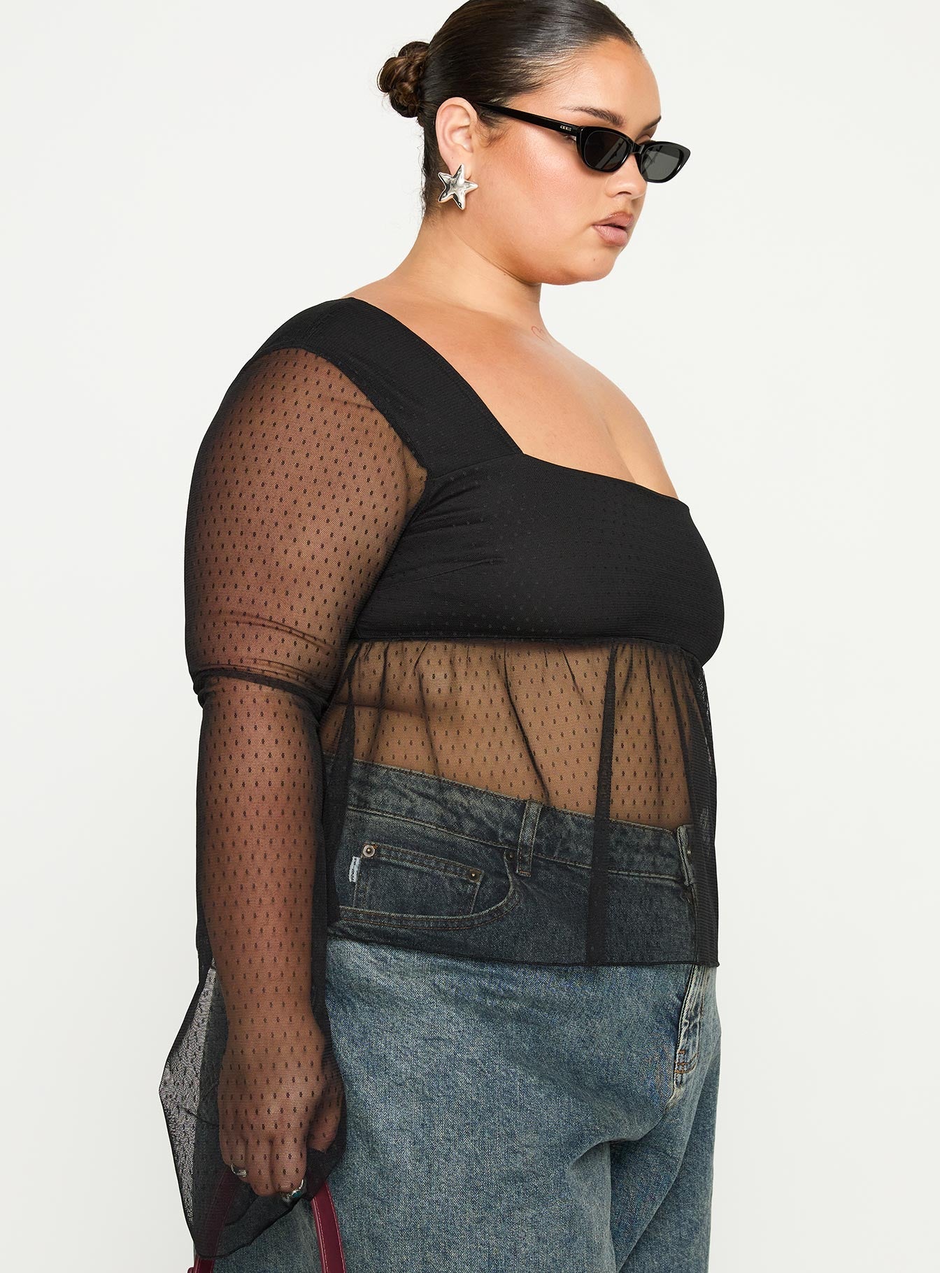 Fiorello Long Sleeve Top Black Curve - Image 3