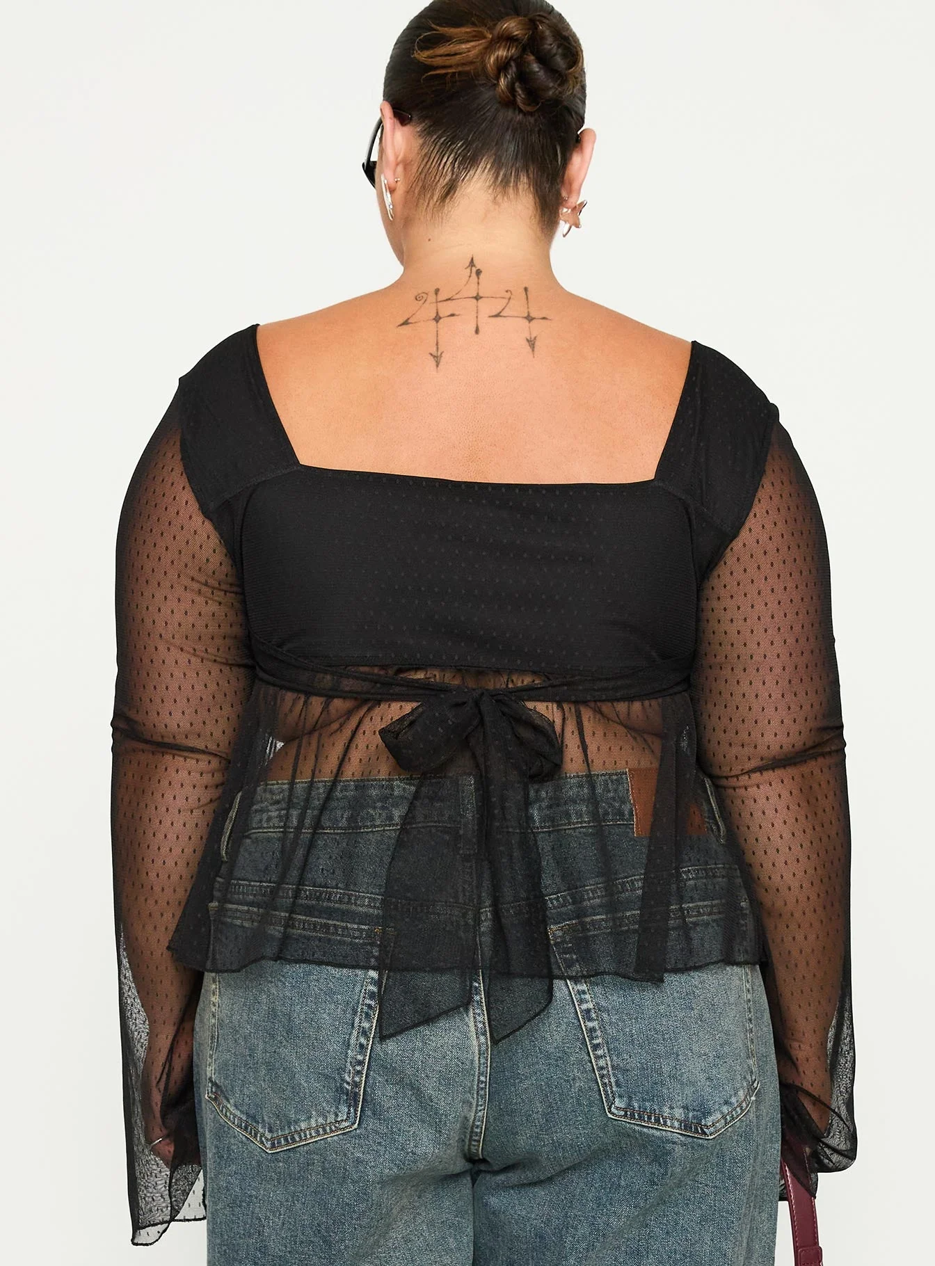 Fiorello Long Sleeve Top Black Curve - Image 4