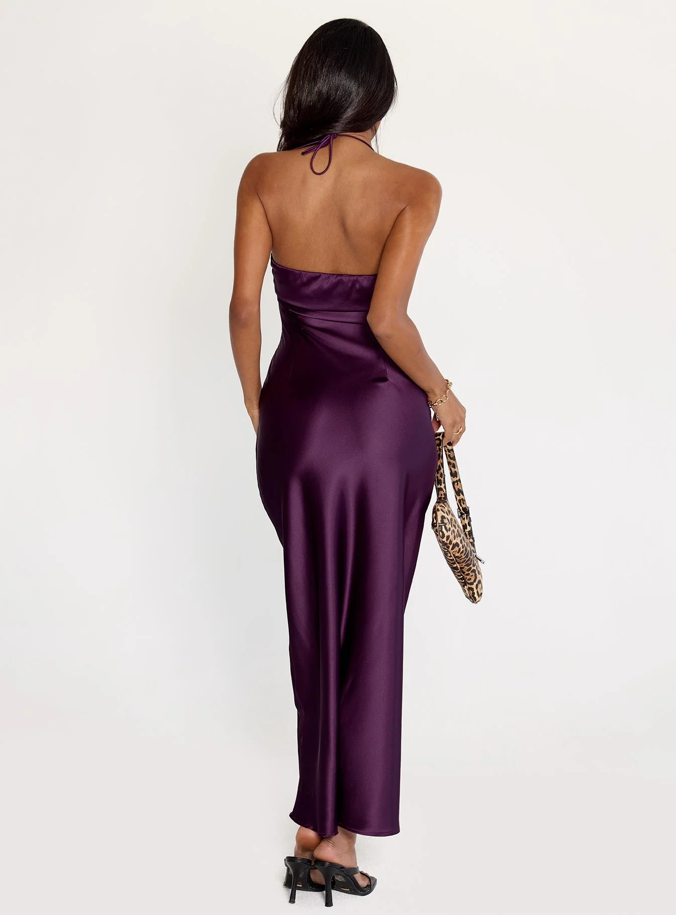Fireproof Halter Maxi Dress Plum - Image 4