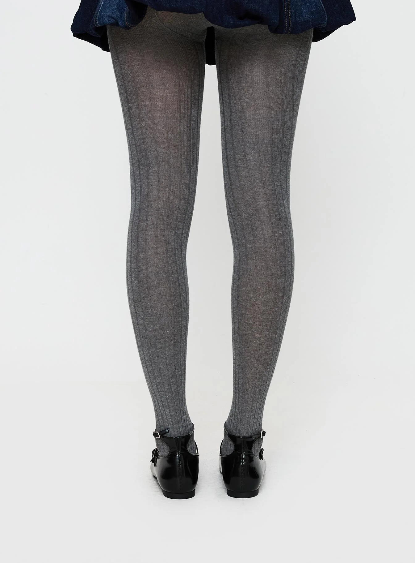 Flashback Ribbed Stockings Grey - Image 4