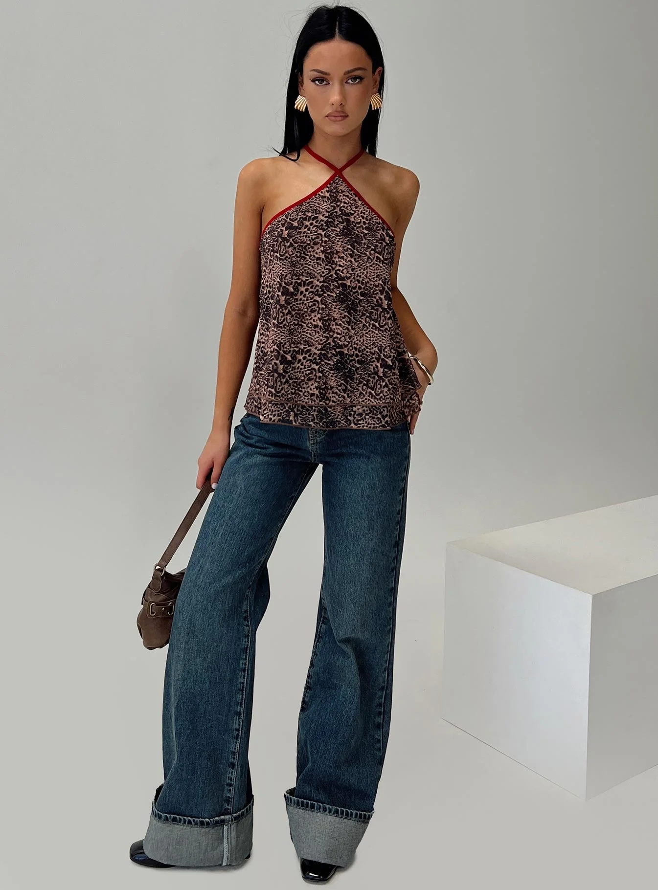 Florida Keys Mid Rise Straight Leg Cuffed Jeans Mid Blue - Image 7