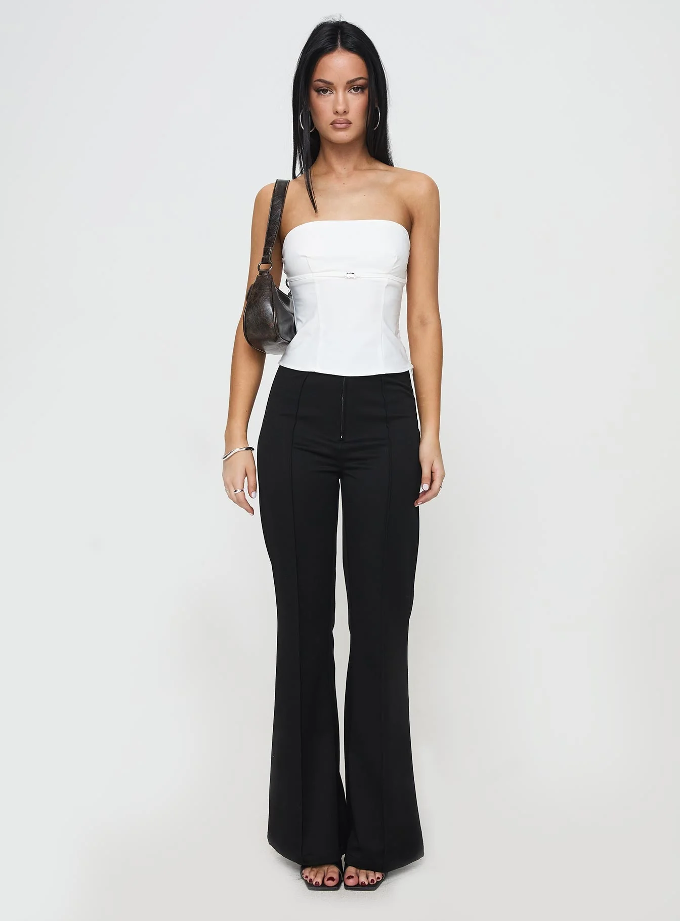 Flounce Strapless Top White - Image 3