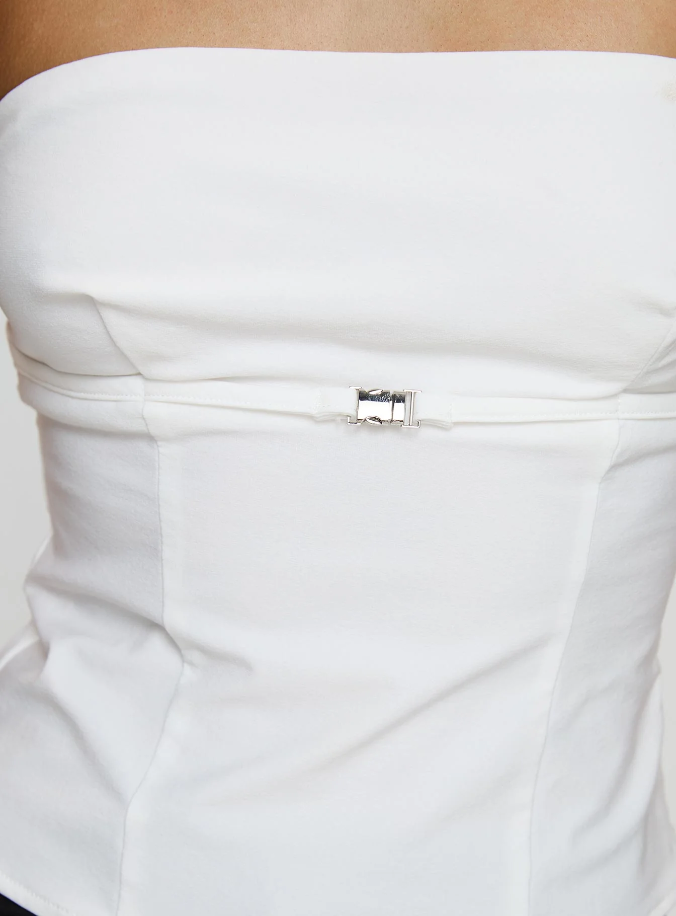 Flounce Strapless Top White - Image 6