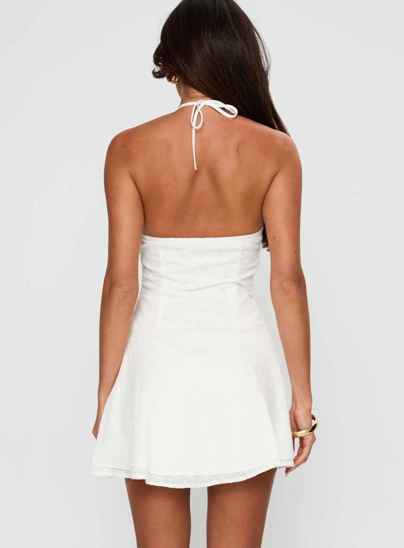 Flowerchild Halter Mini Dress White - Image 6