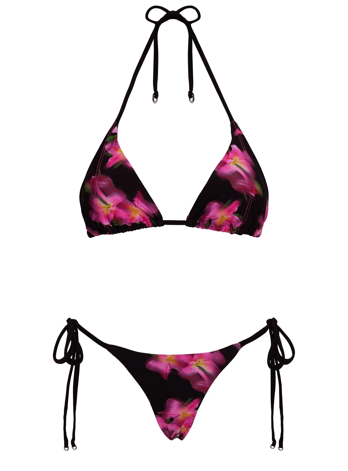Fluera High Side Tie Bikini Bottoms Black Multi - Image 5