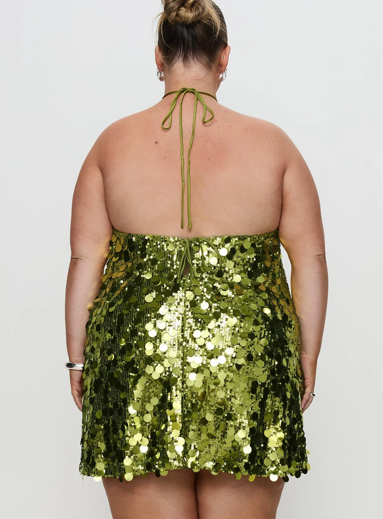 Fluorescents Halter Mini Dress Green Curve - Image 5