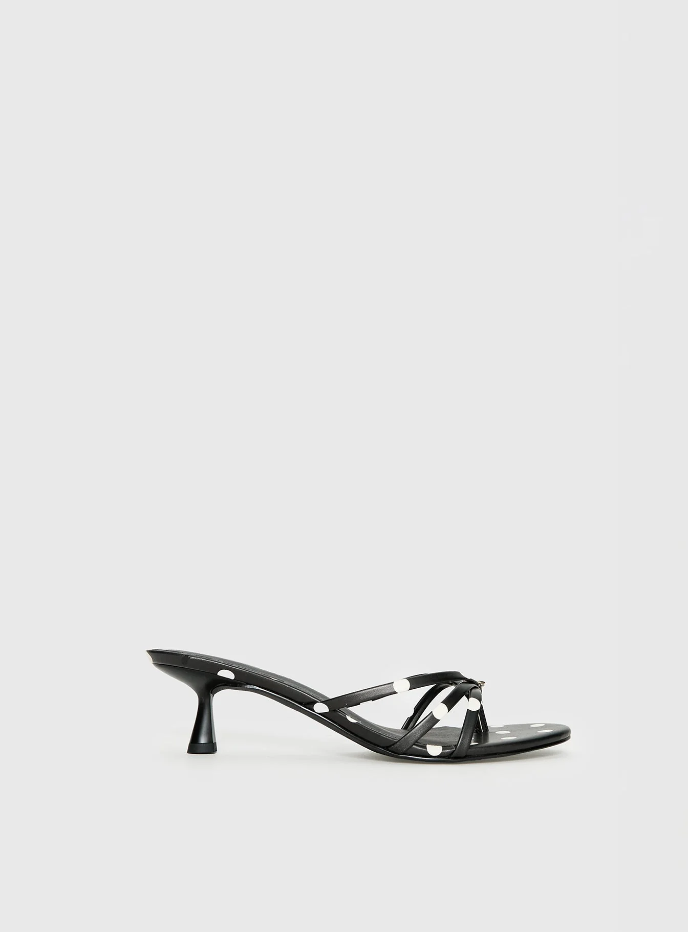 For The Rush Kitten Heels Black Polka - Image 2