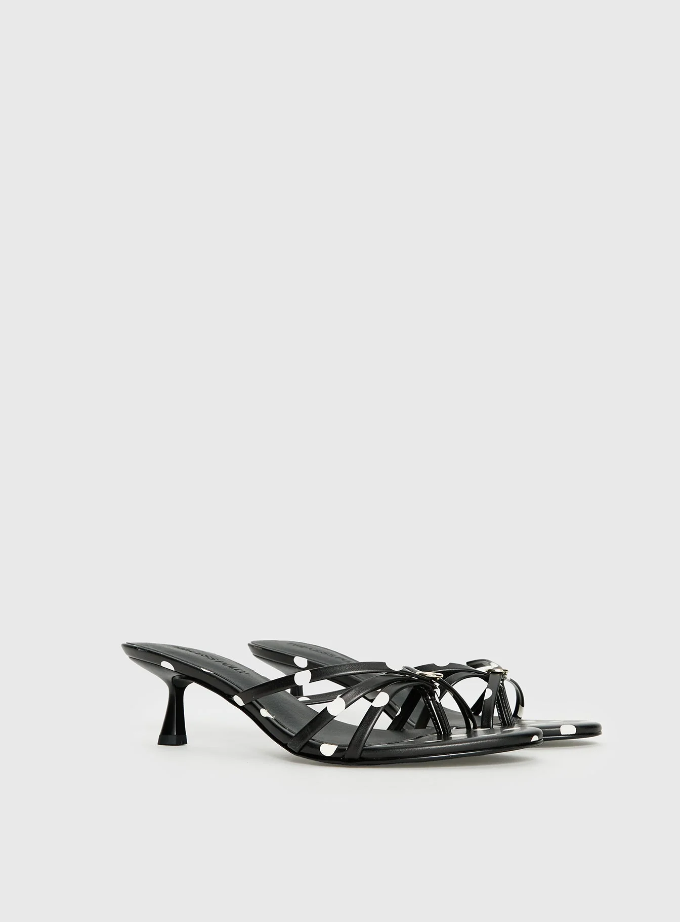 For The Rush Kitten Heels Black Polka - Image 3