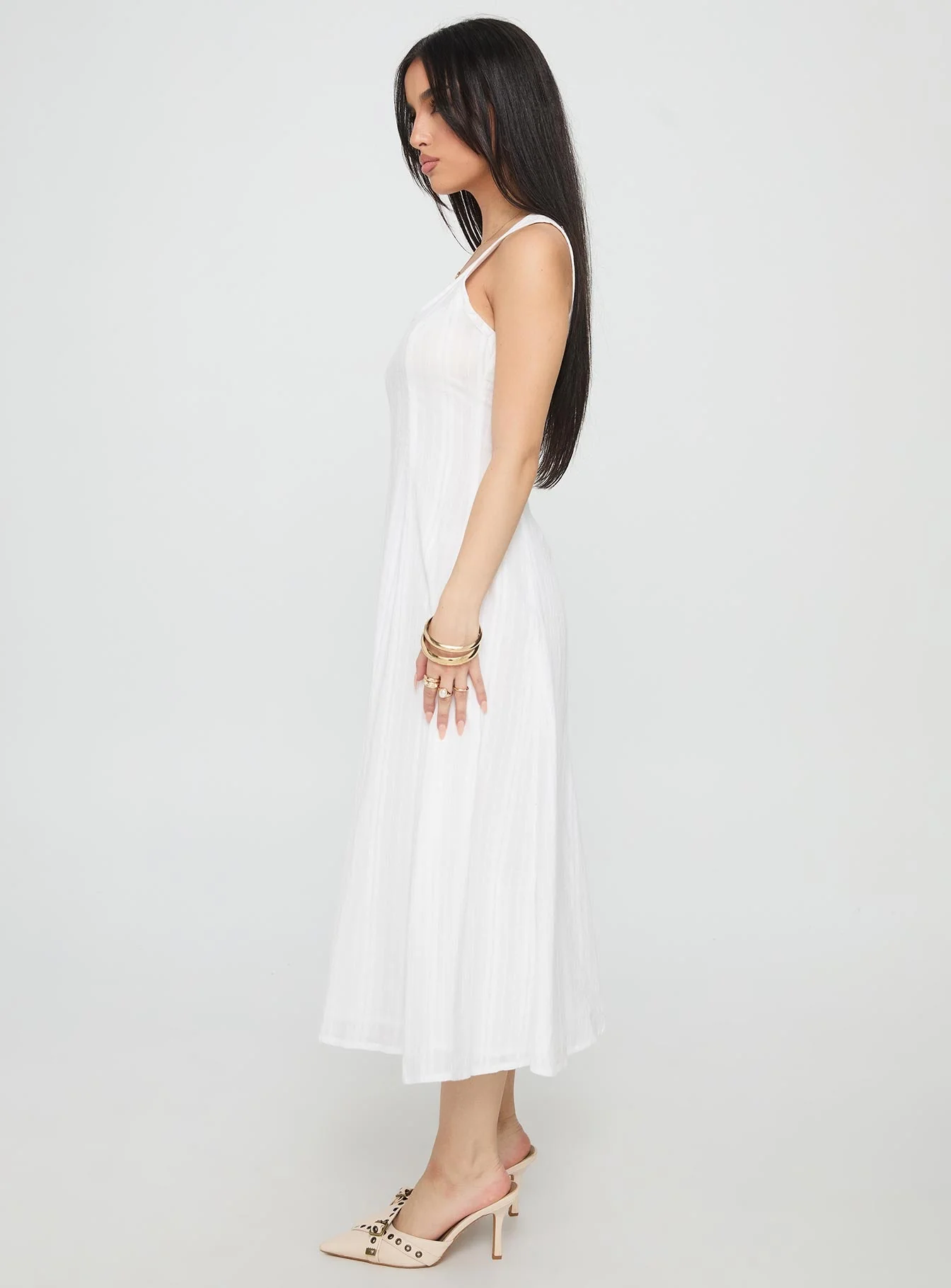 Forever Loved Panelled Midi Dress White - Image 4