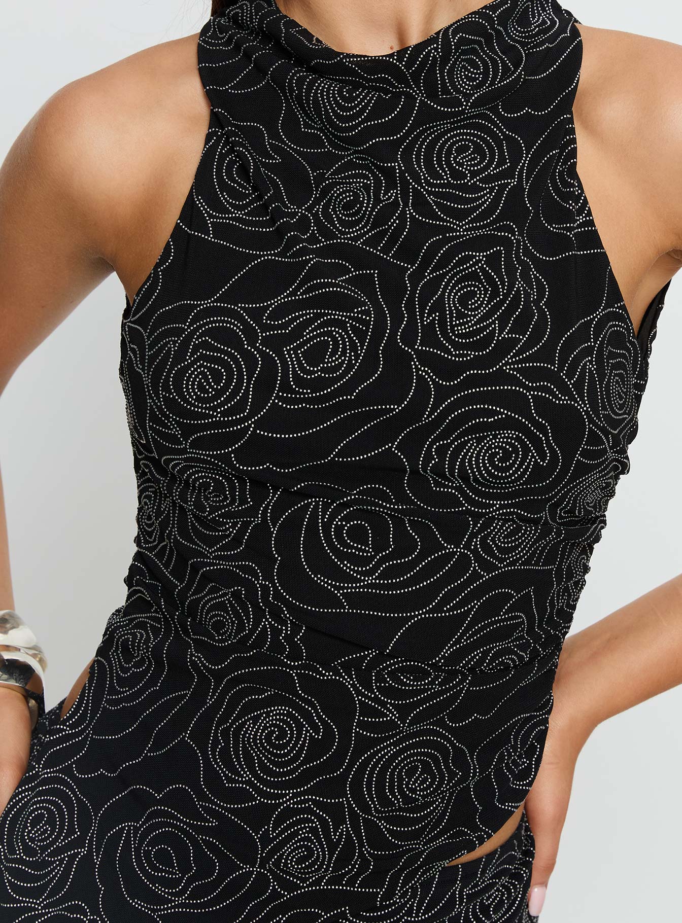 Forget Me Diamonte Asymmetrical Top Black - Image 6
