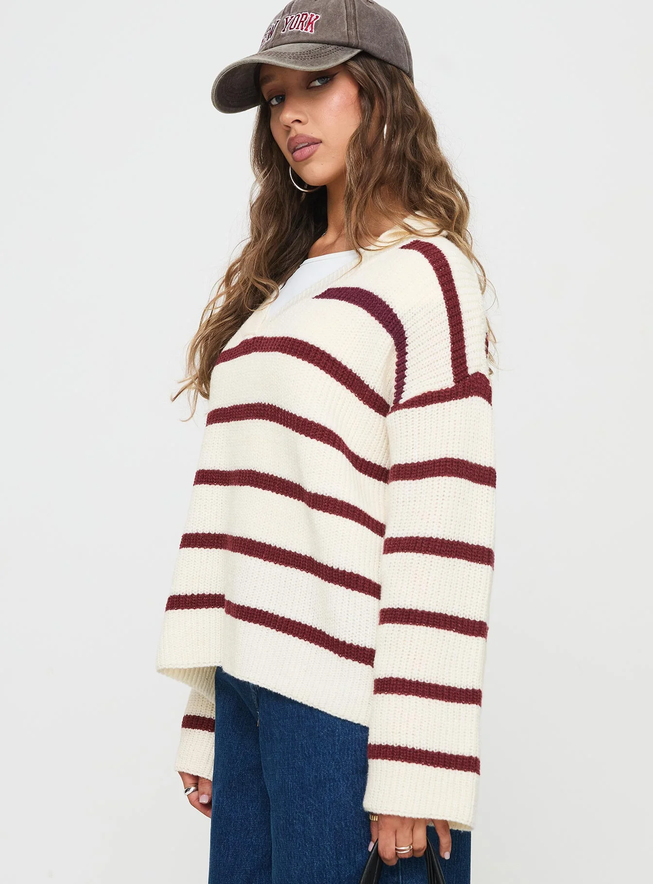 Forte Knit Sweater Red / Cream - Image 4