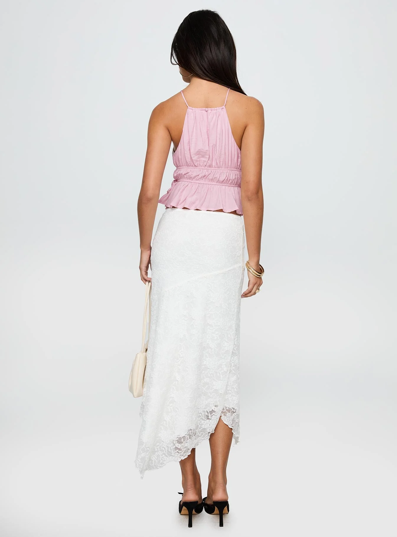 Freebirds Lace Midi Skirt White - Image 5