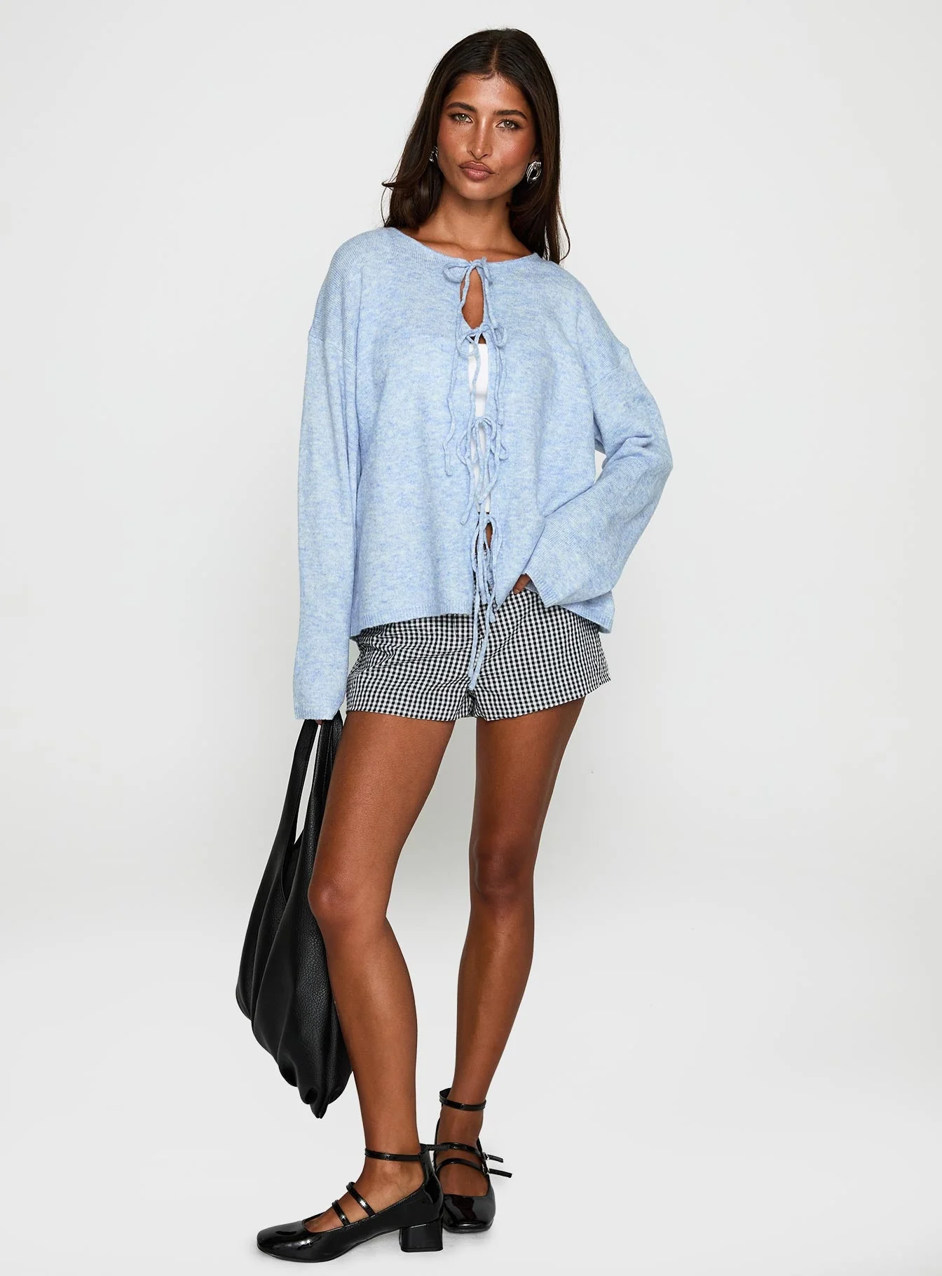 Frosty Knit Cardigan Blue - Image 3