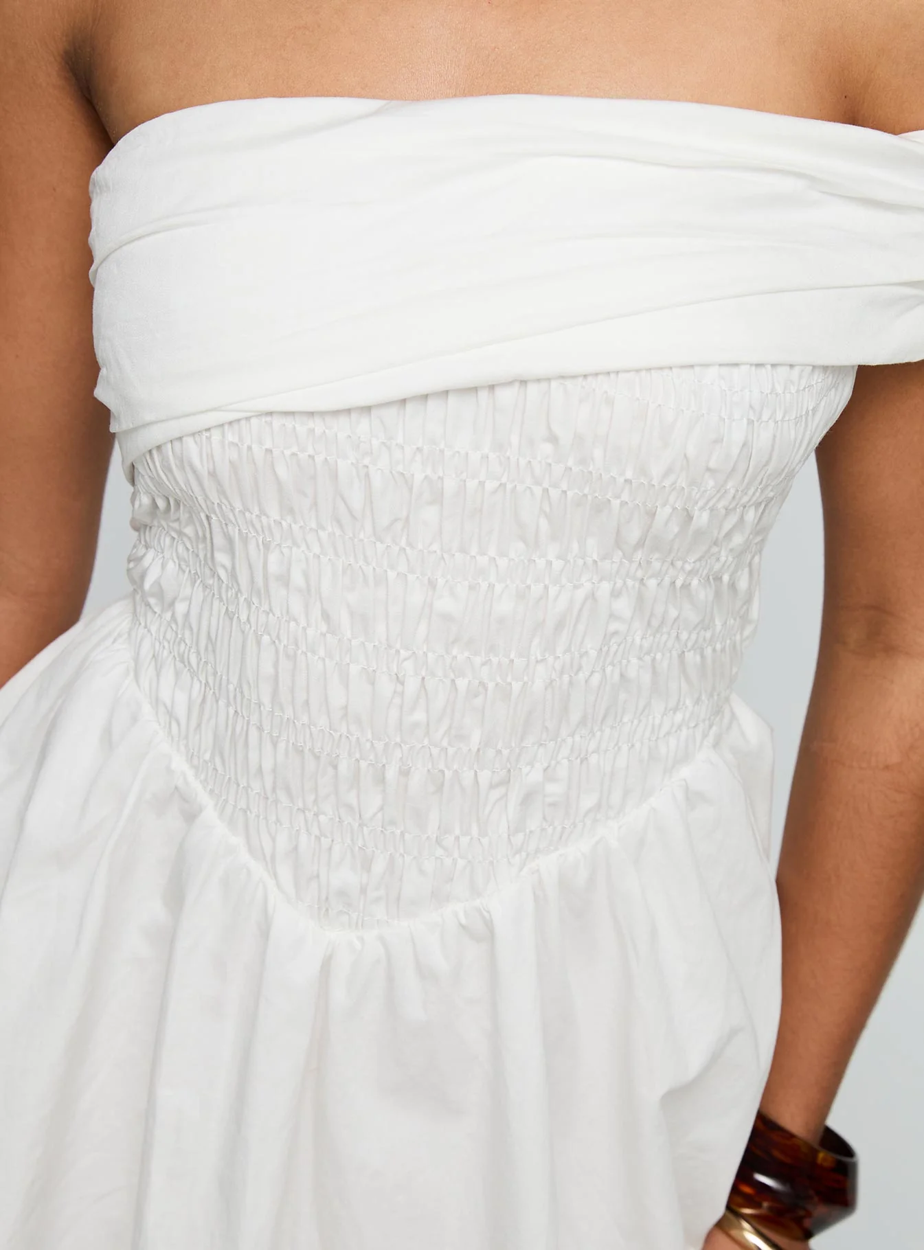 Fruitful Off Shoulder Mini Dress White - Image 6
