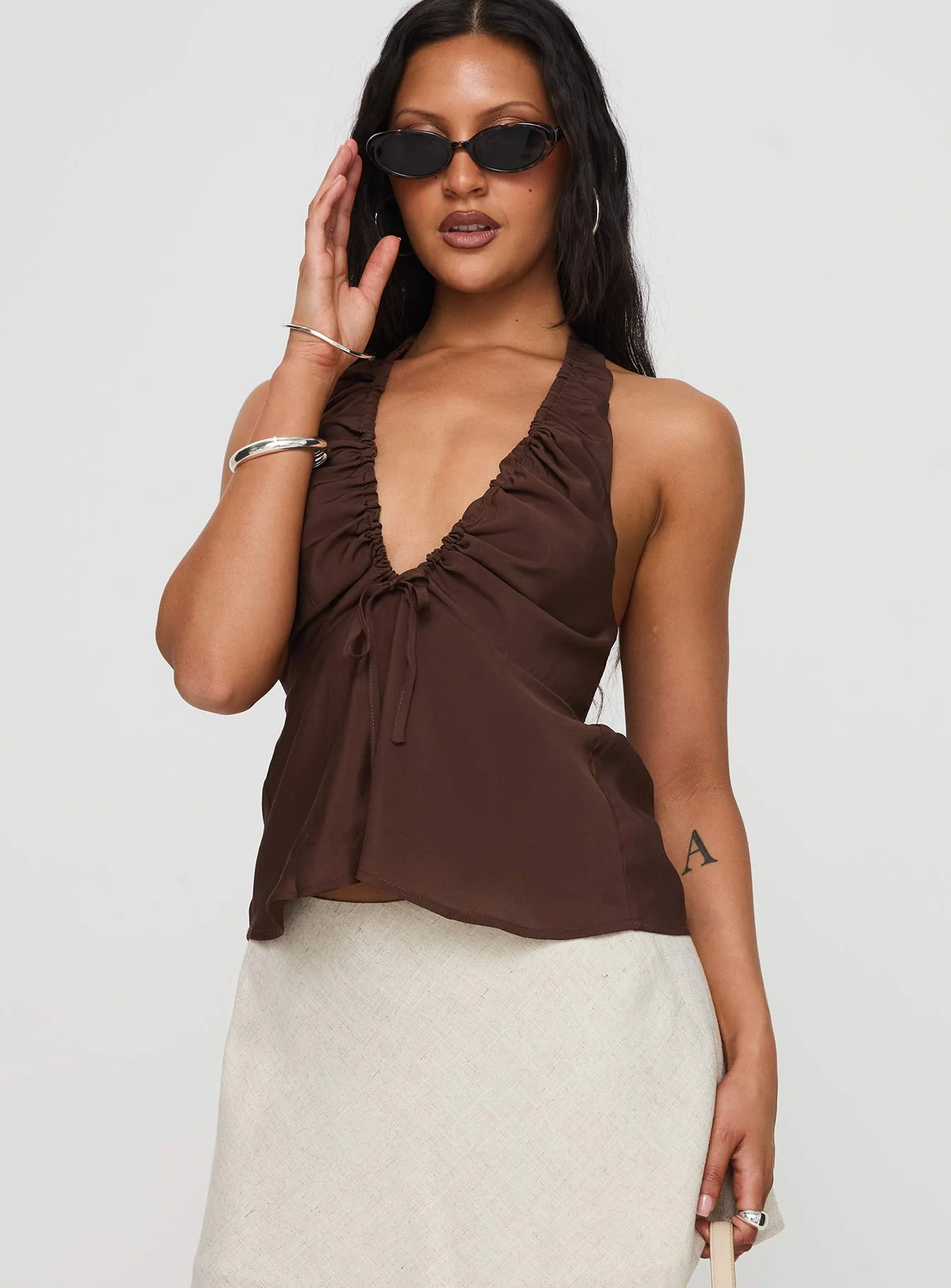 Gadot Halter Top Brown - Image 2