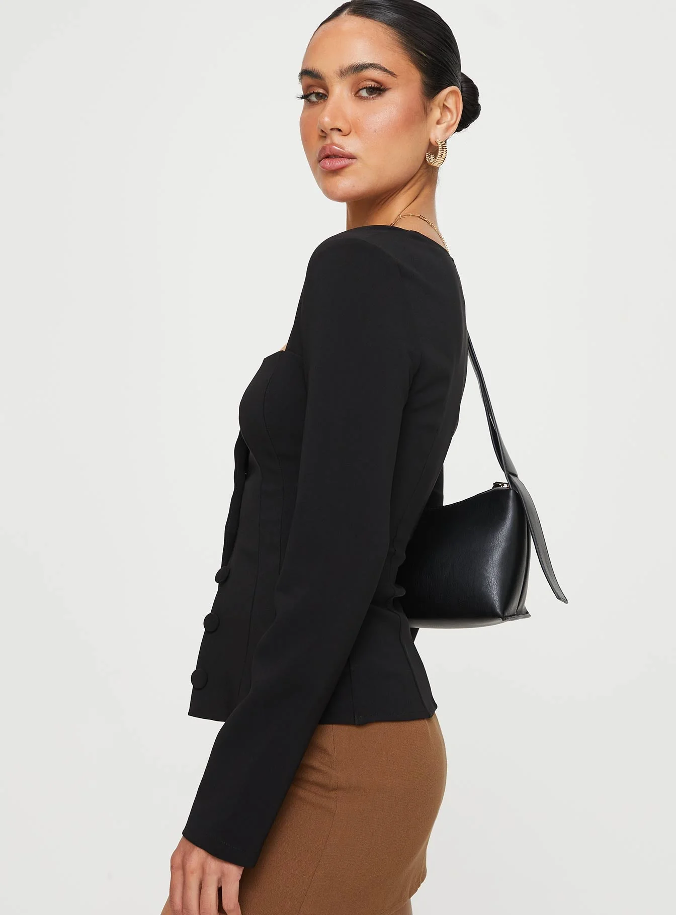 Gaskin Long Sleeve Top Black - Image 3