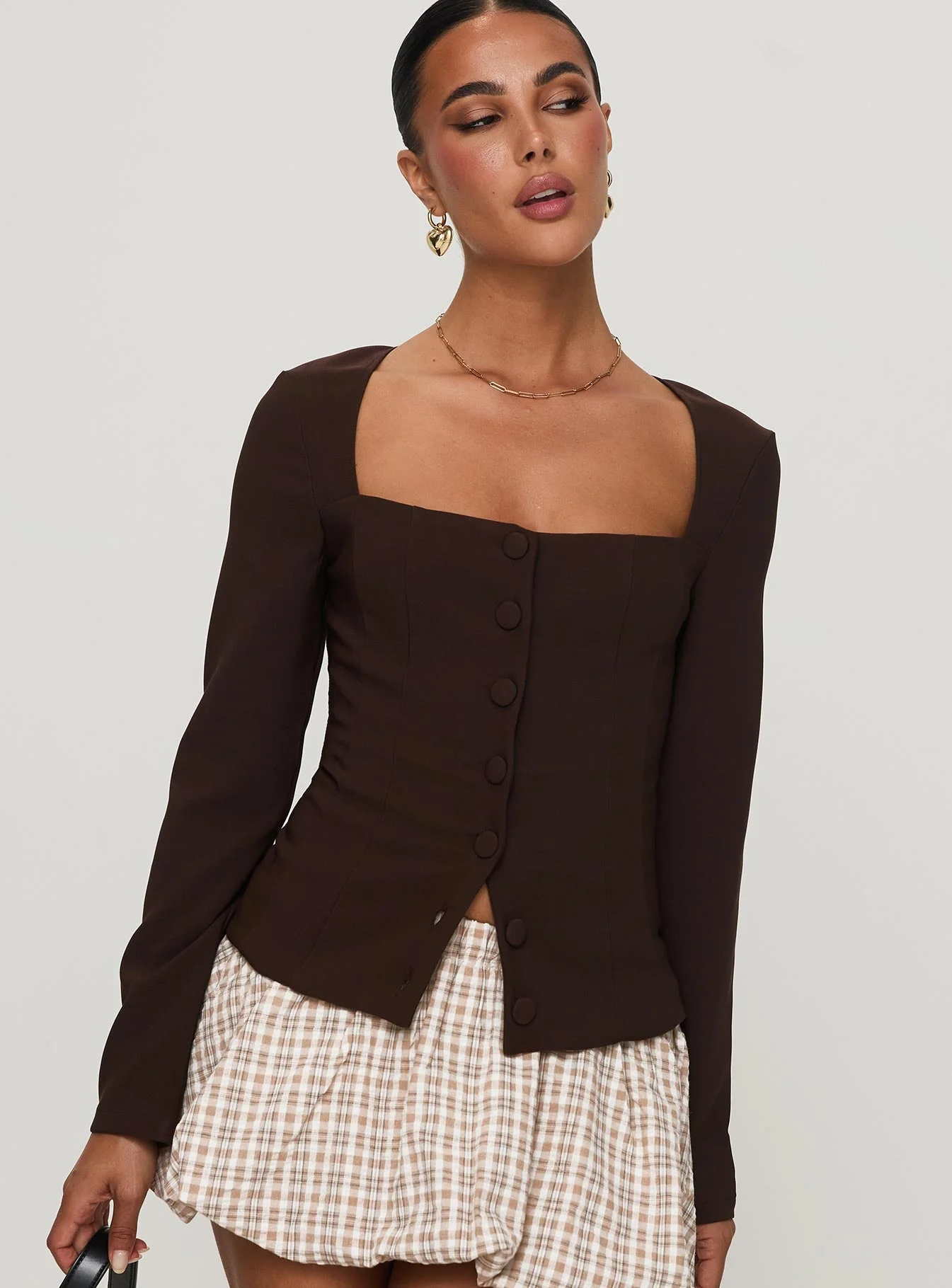 Gaskin Long Sleeve Top Brown - Image 2