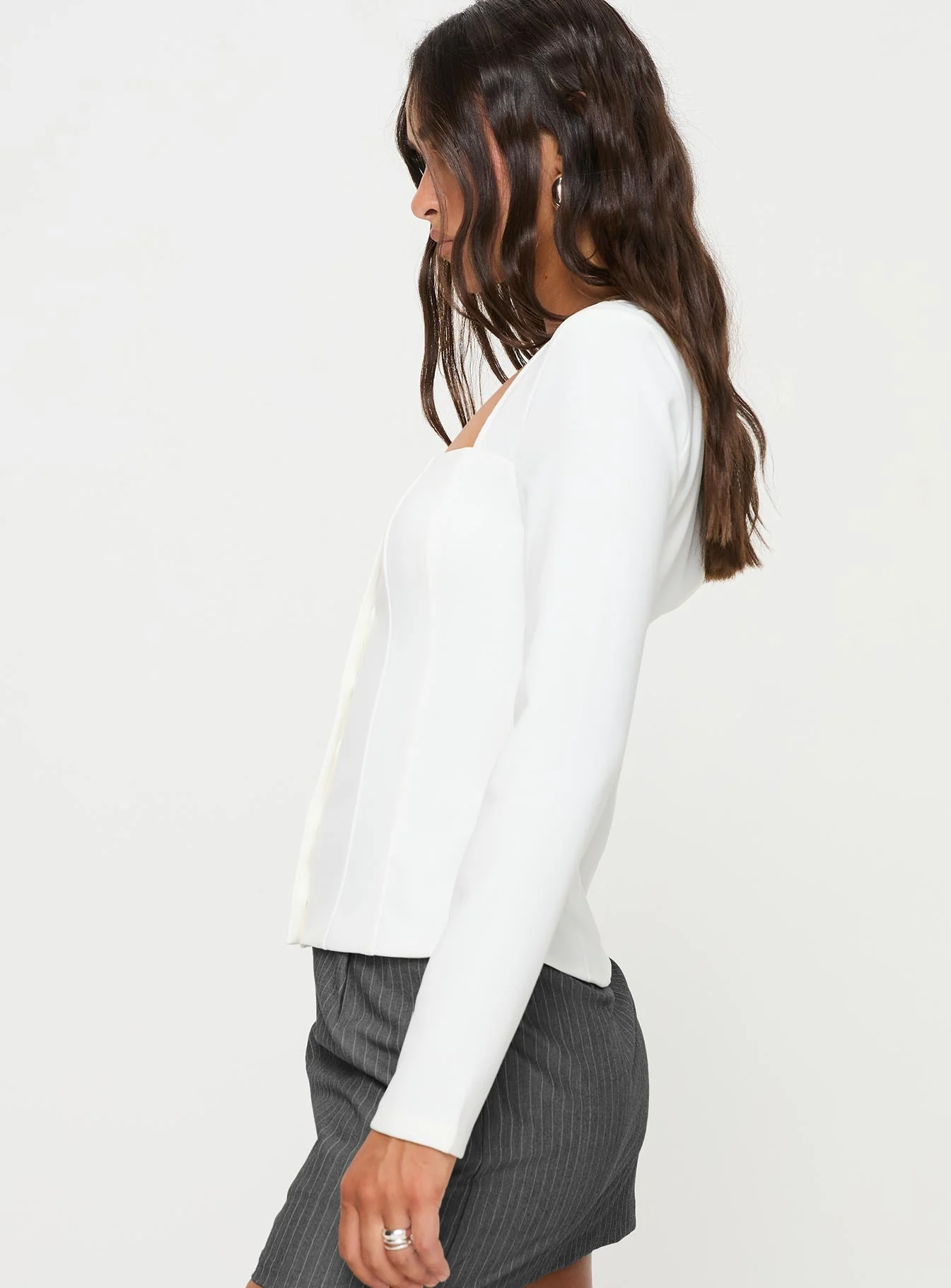 Gaskin Long Sleeve Top White - Image 4