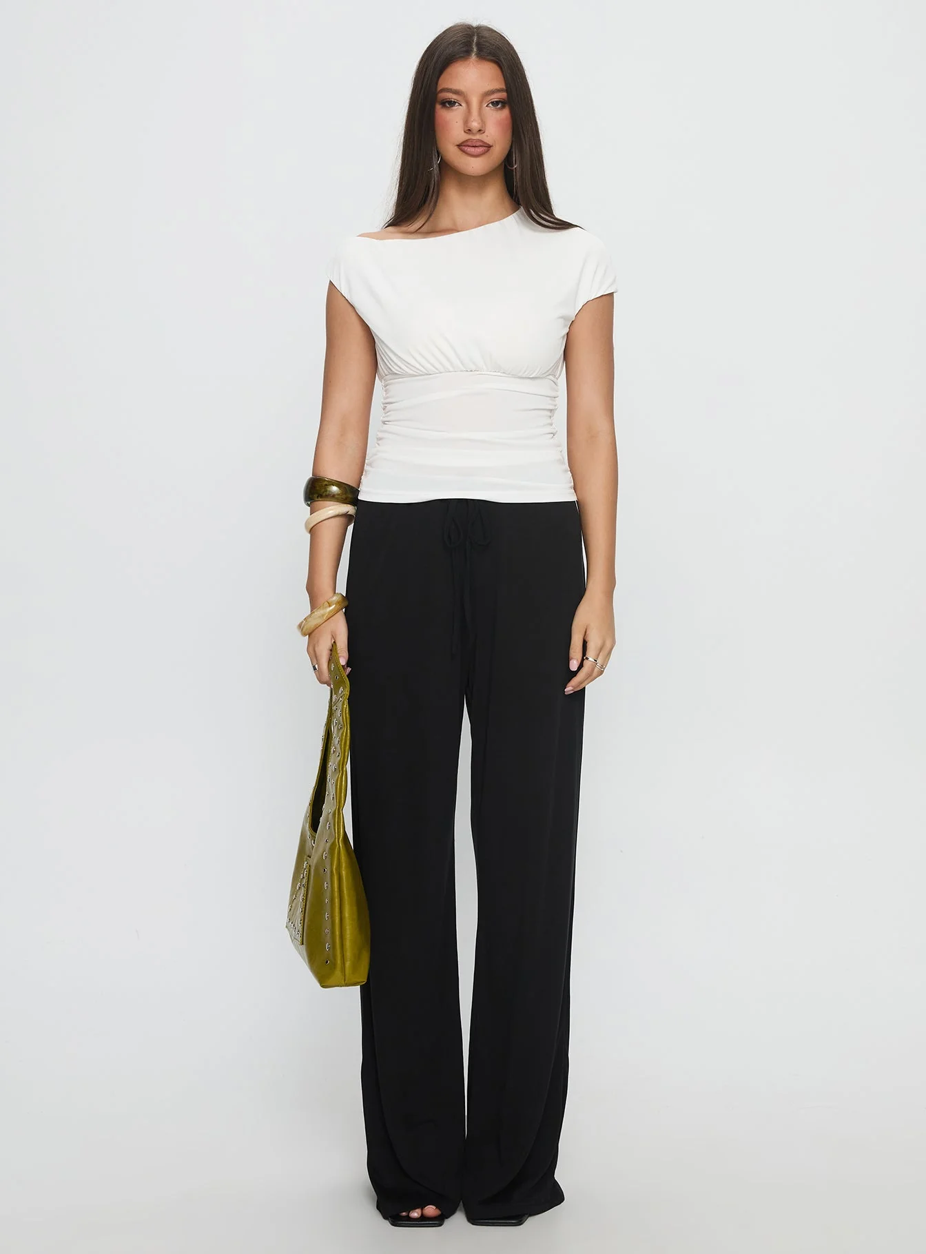 Gavrielle Jersey Wide Leg Pants Black - Image 7