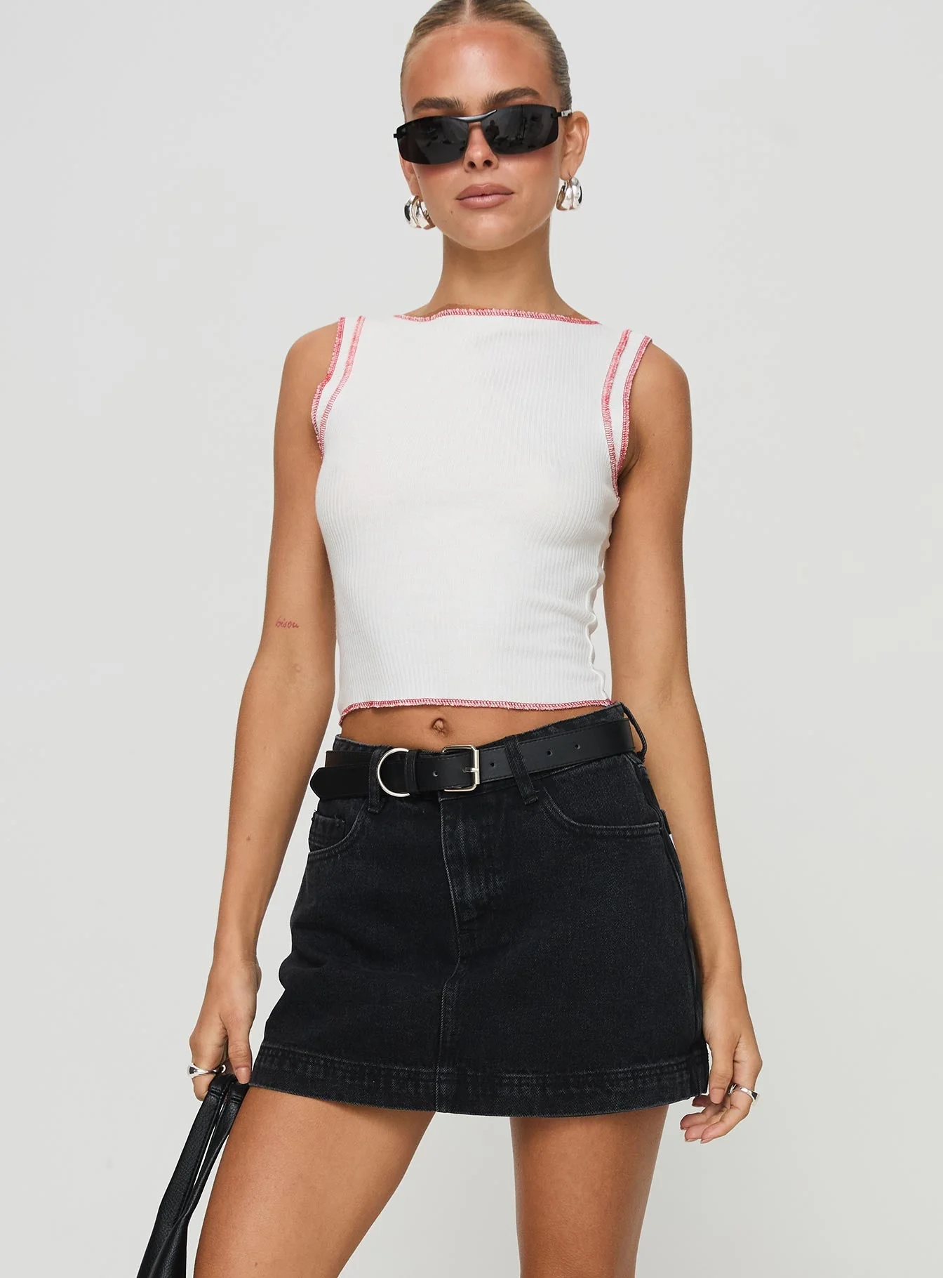 Gazelle Denim Skort Washed Black - Image 2