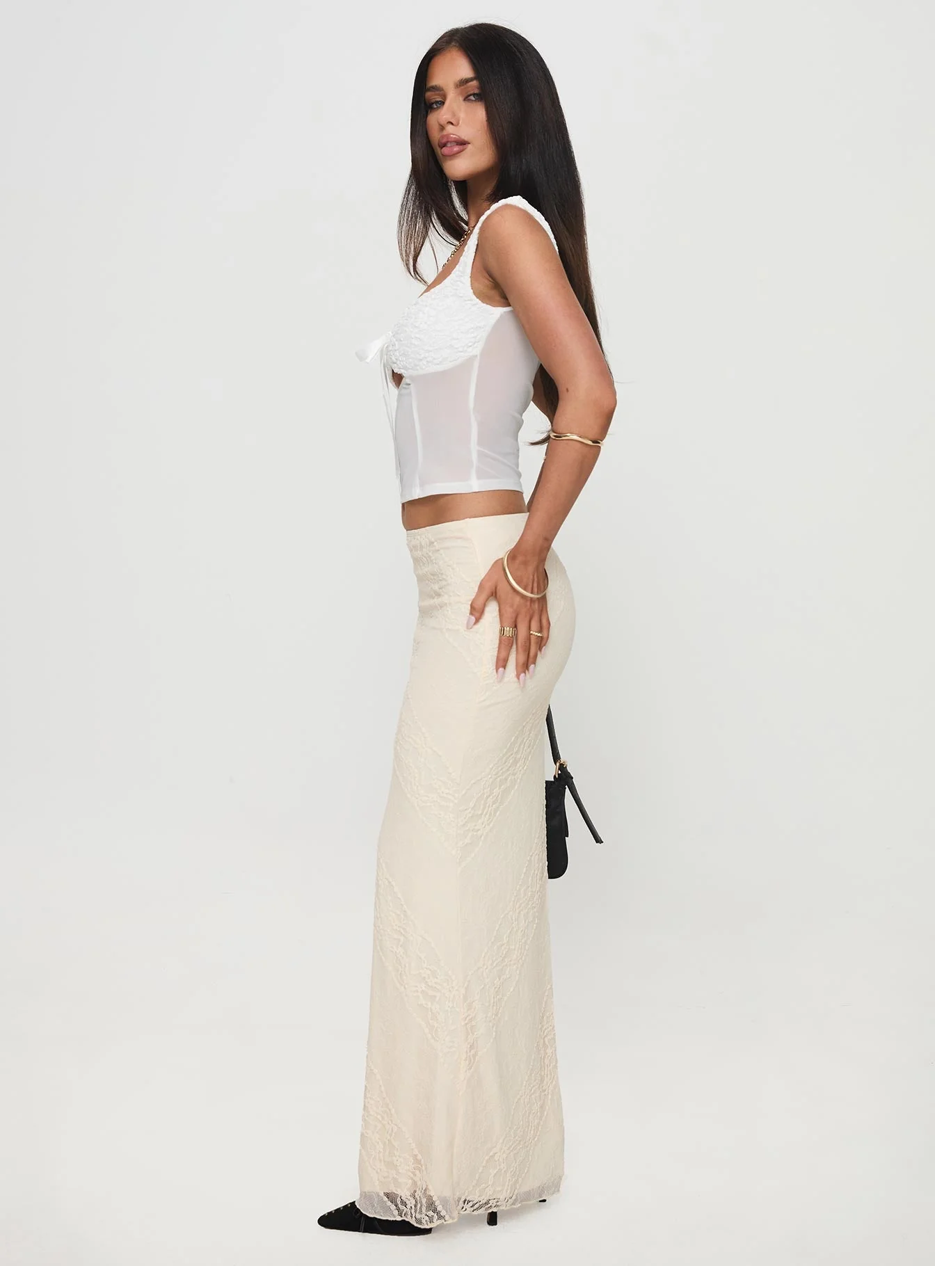 Gazet Maxi Skirt Cream - Image 4