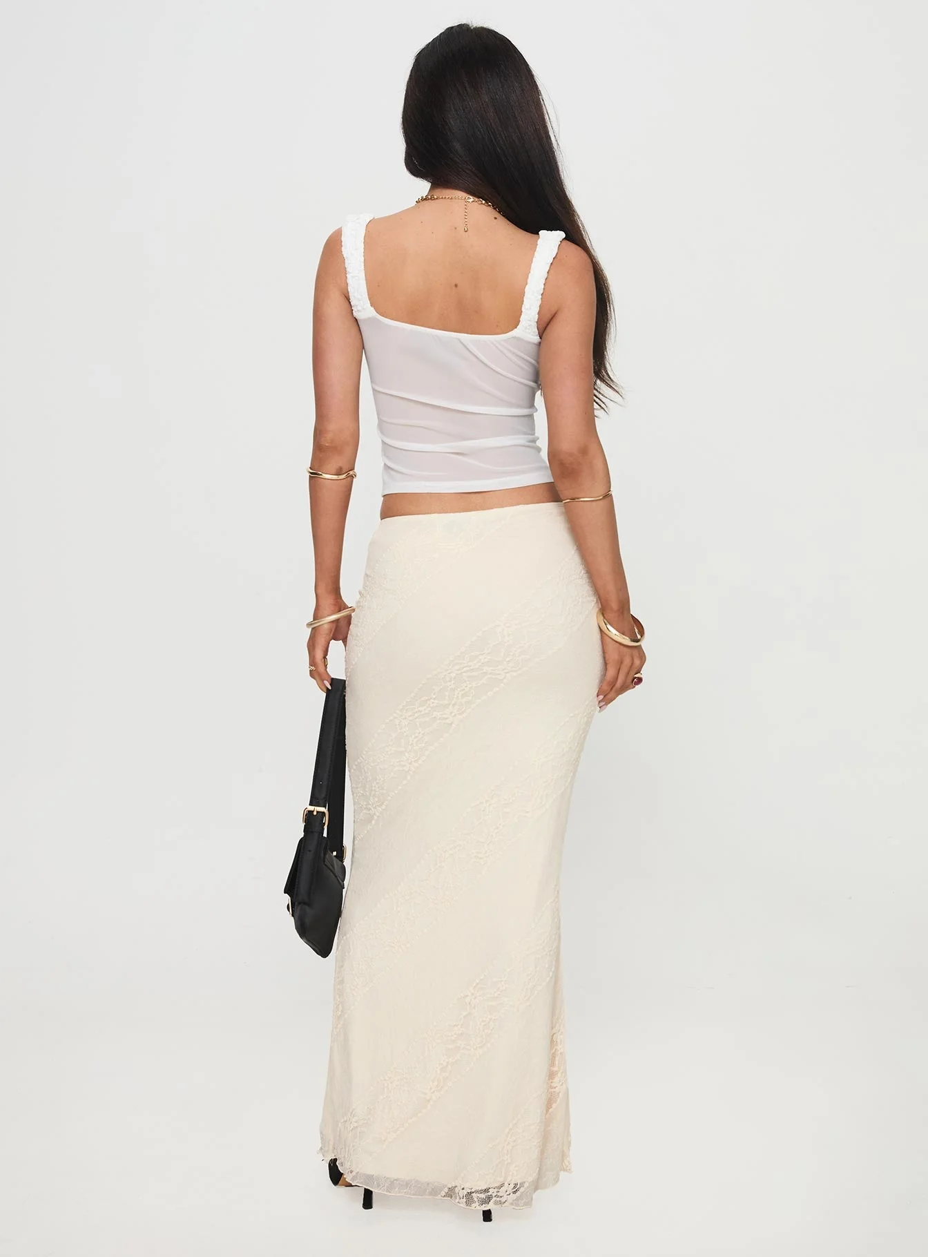 Gazet Maxi Skirt Cream - Image 5