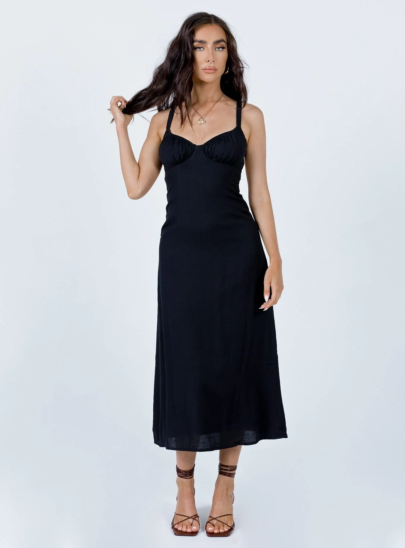 Georgia Midi Dress Black - Image 2