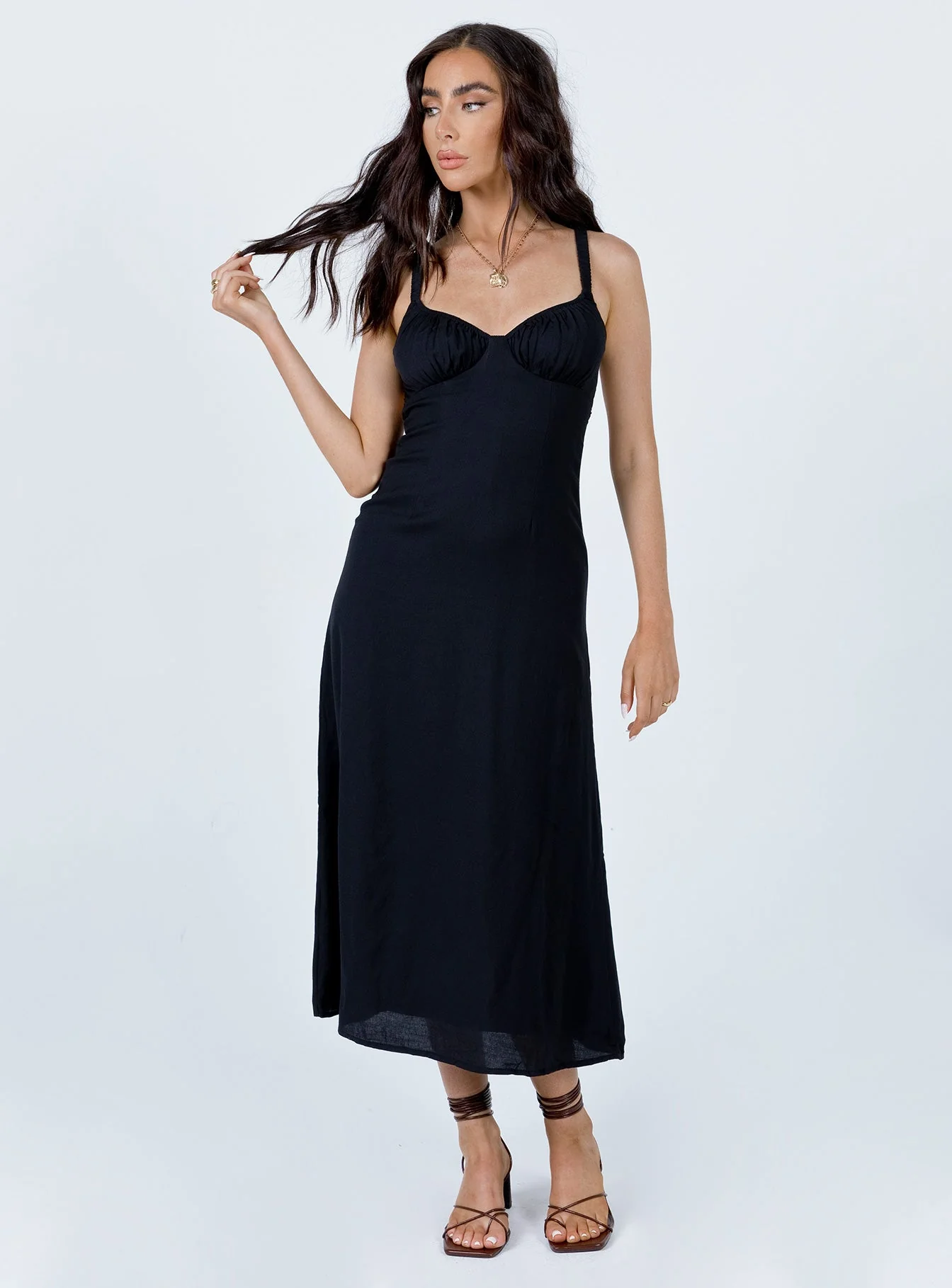 Georgia Midi Dress Black - Image 3
