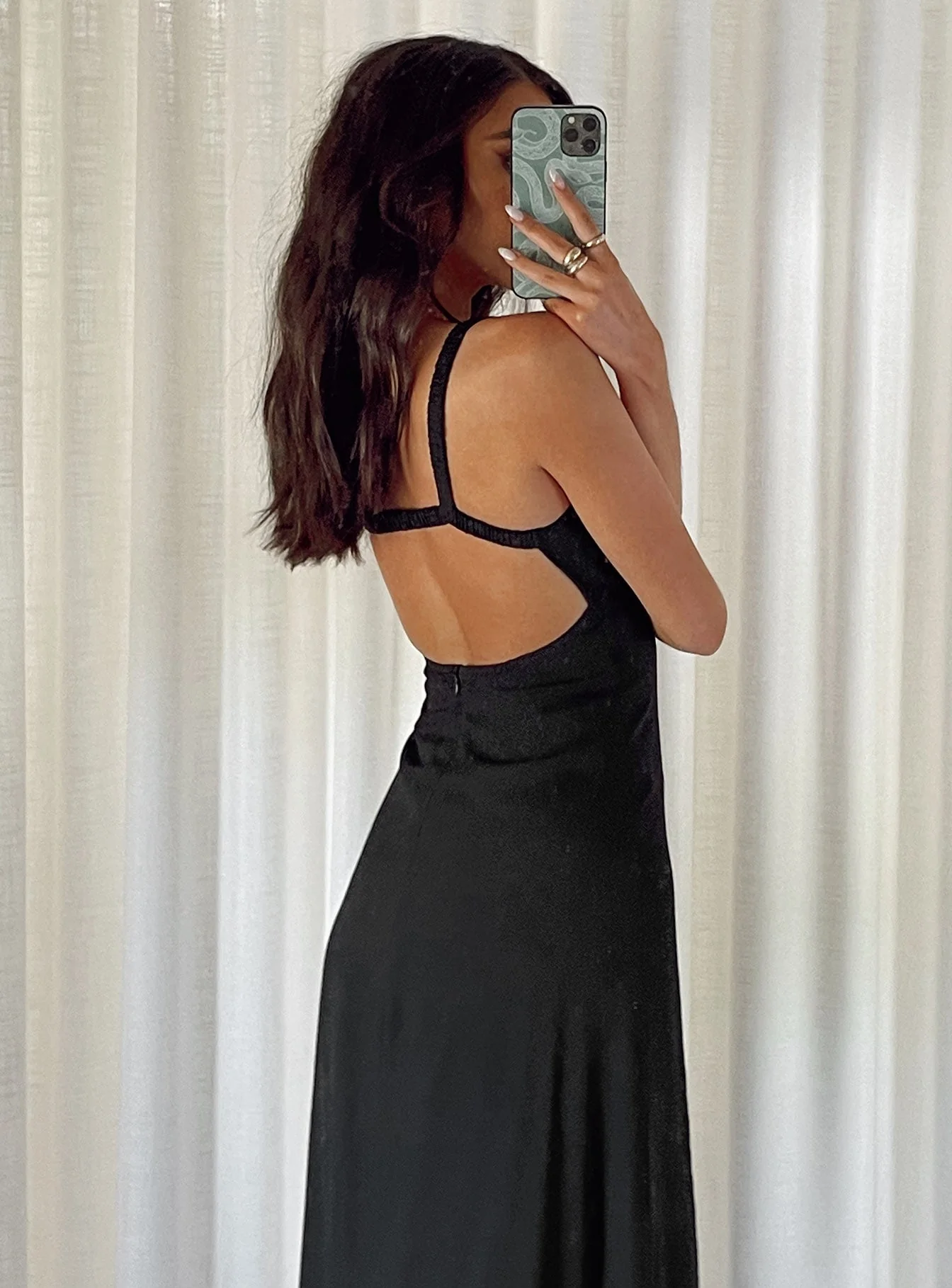 Georgia Midi Dress Black - Image 6