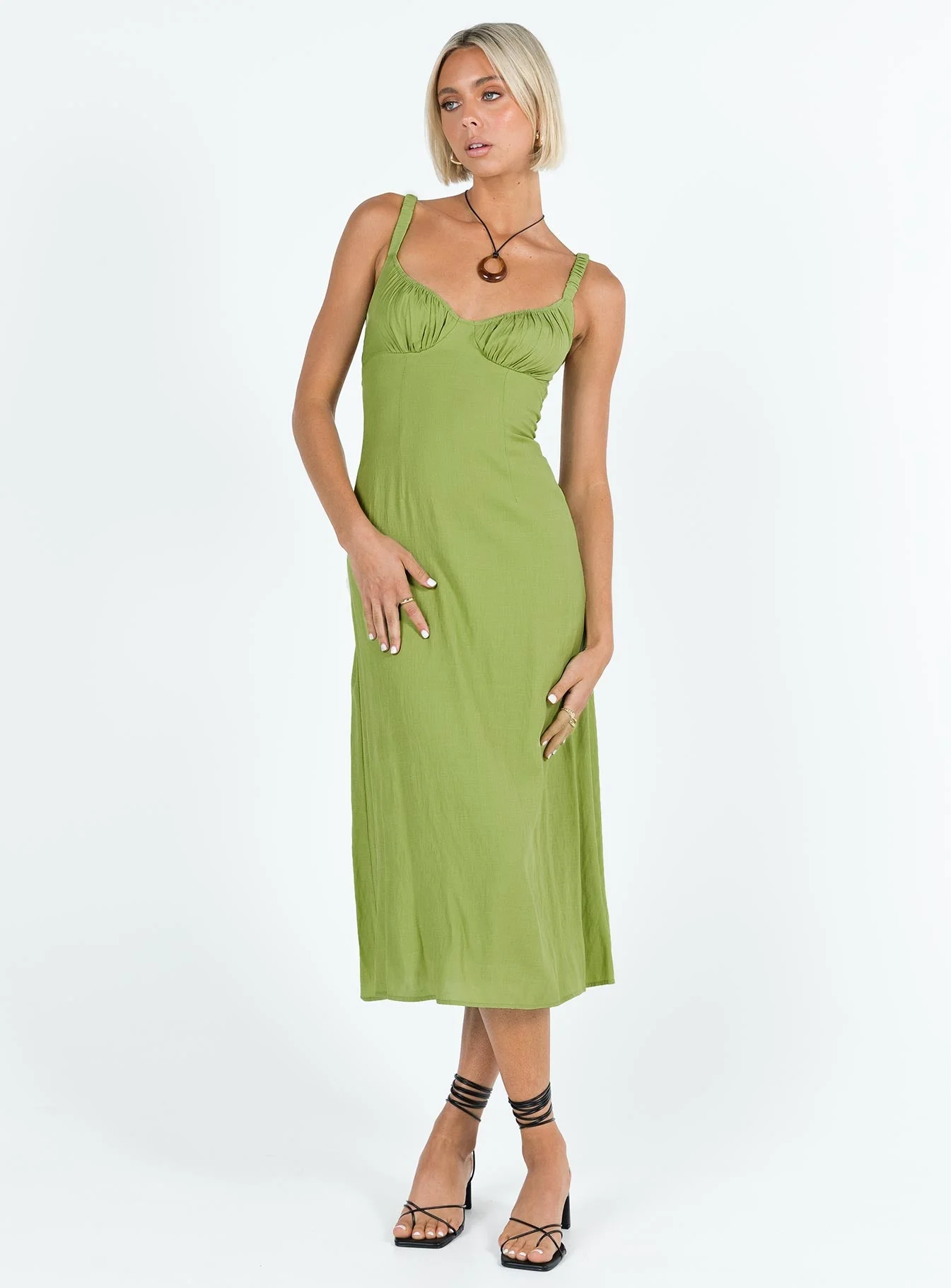 Georgia Midi Dress Green - Image 2