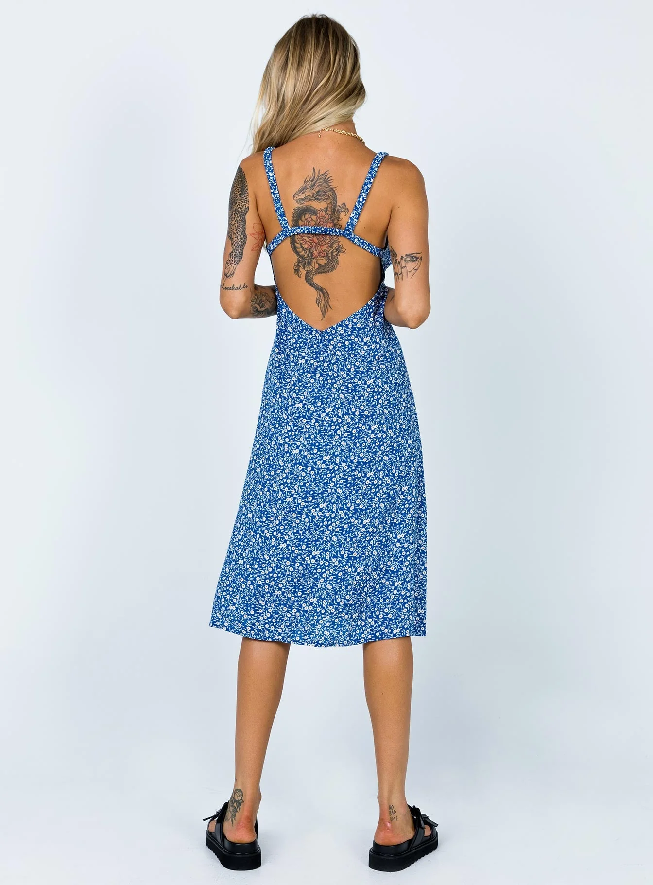 Georgia Midi Dress Navy - Image 5