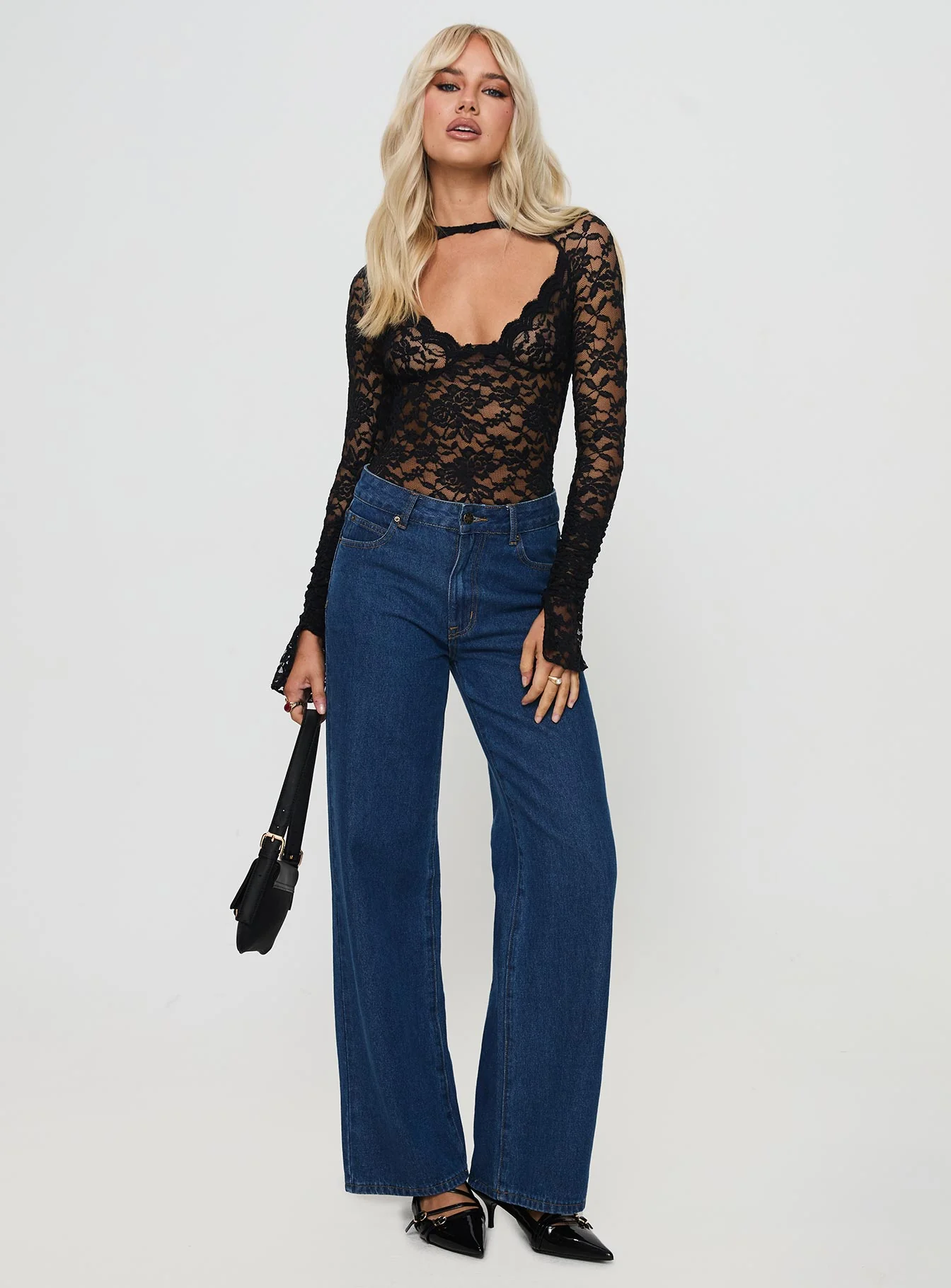 Giallo Long Sleeve Bodysuit Black - Image 3