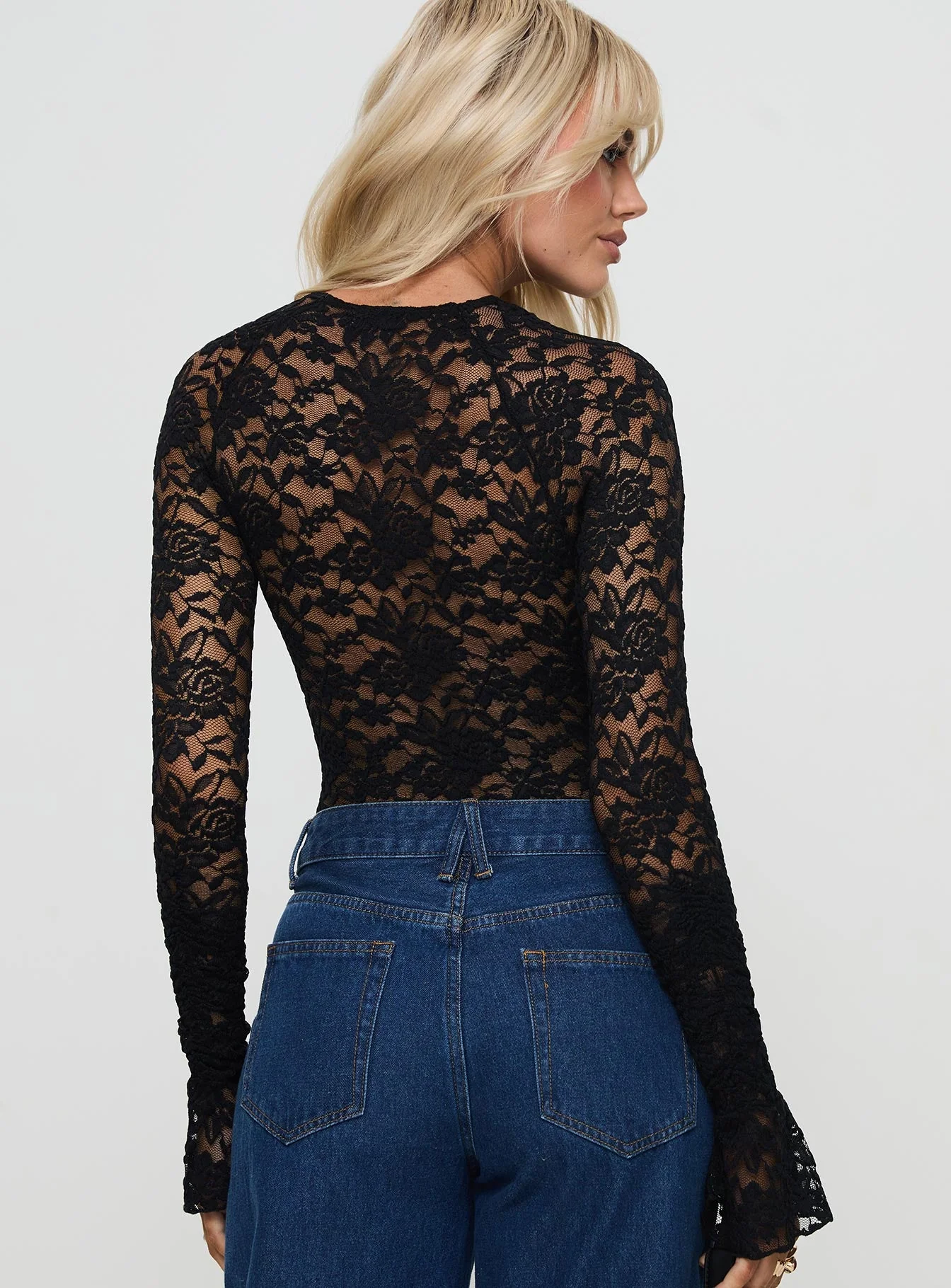 Giallo Long Sleeve Bodysuit Black - Image 5