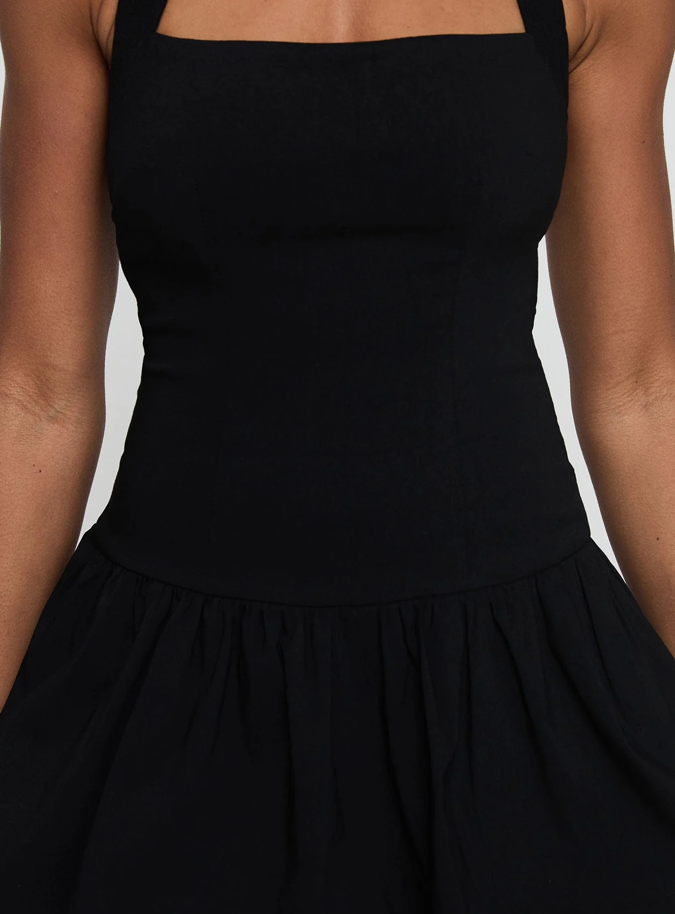 Gigli Bubble Hem Mini Dress Black - Image 5