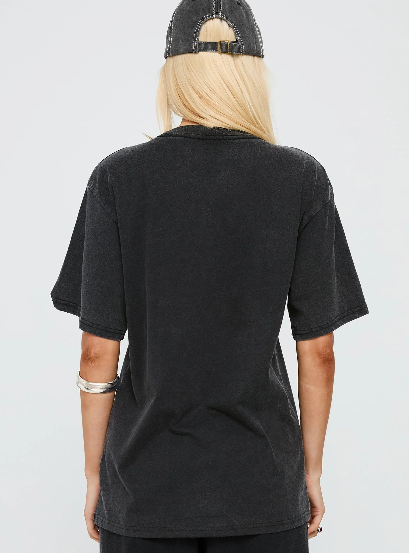Britney Spears Gimme More Oversized Graphic Top Washed Black - Image 4