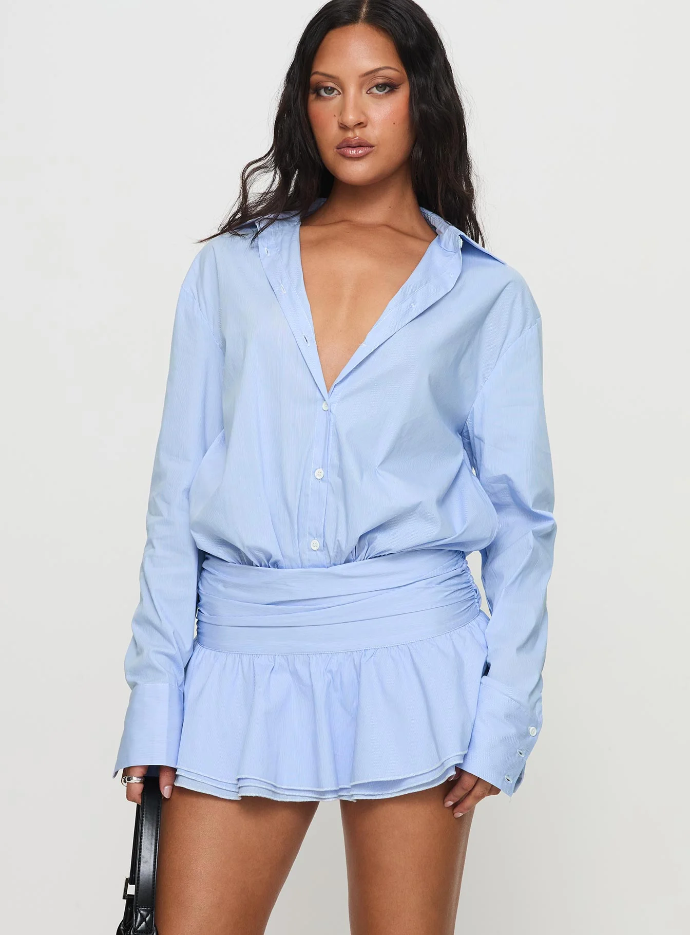 Girls Girls Girls Long Sleeve Mini Dress Blue - Image 2